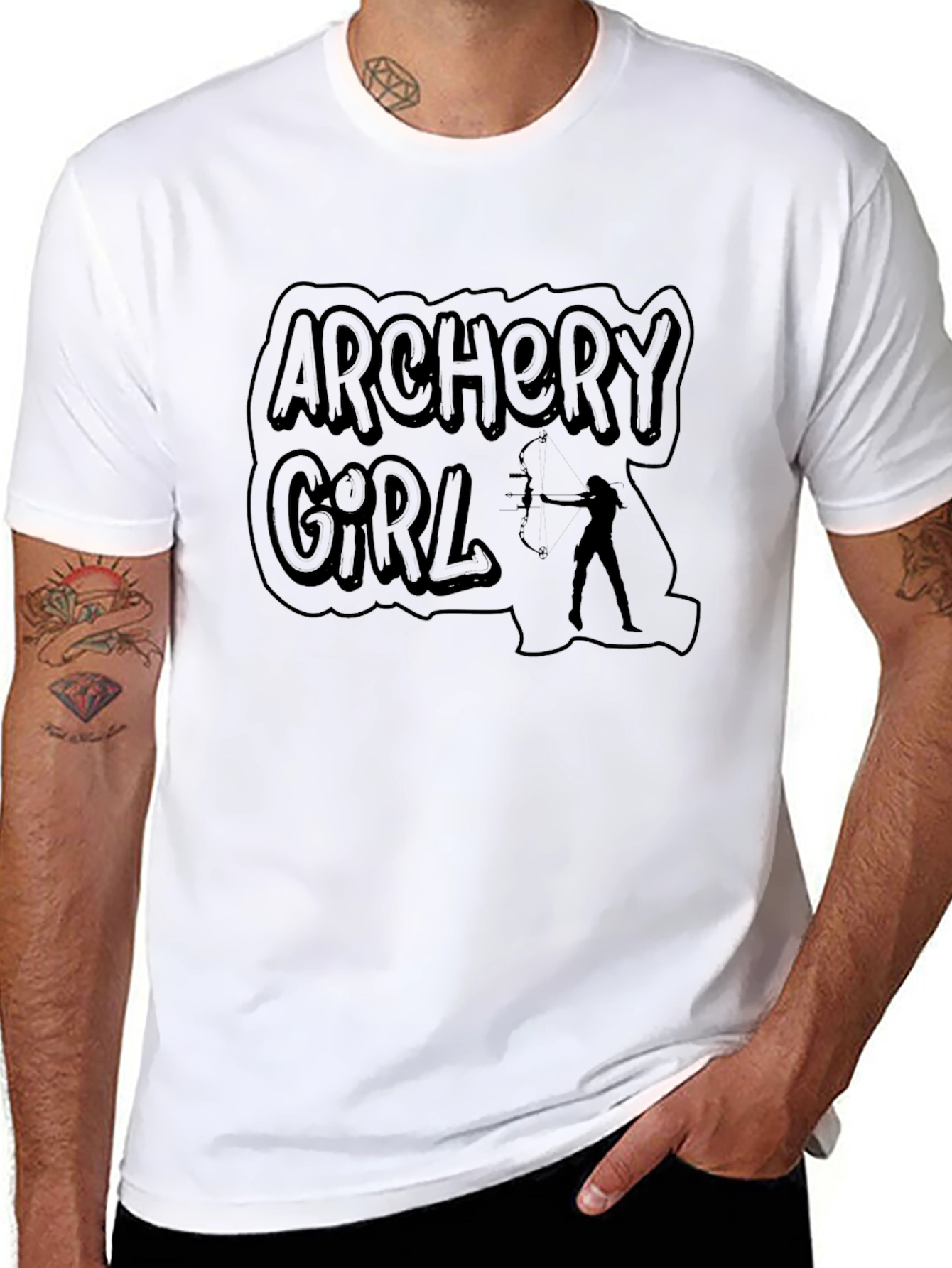 Archery Girl Black T-Shirt