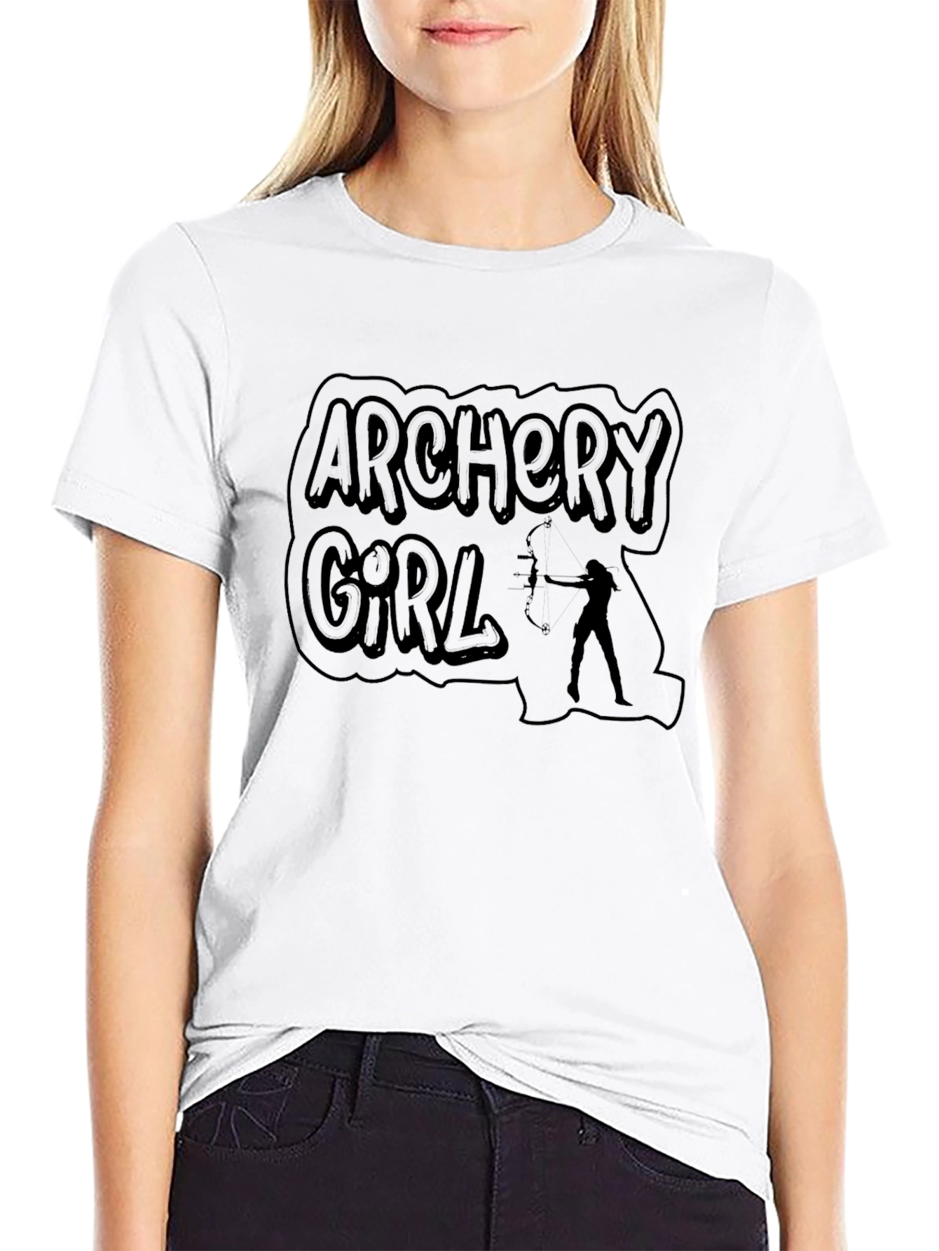 Archery Girl Black T-Shirt