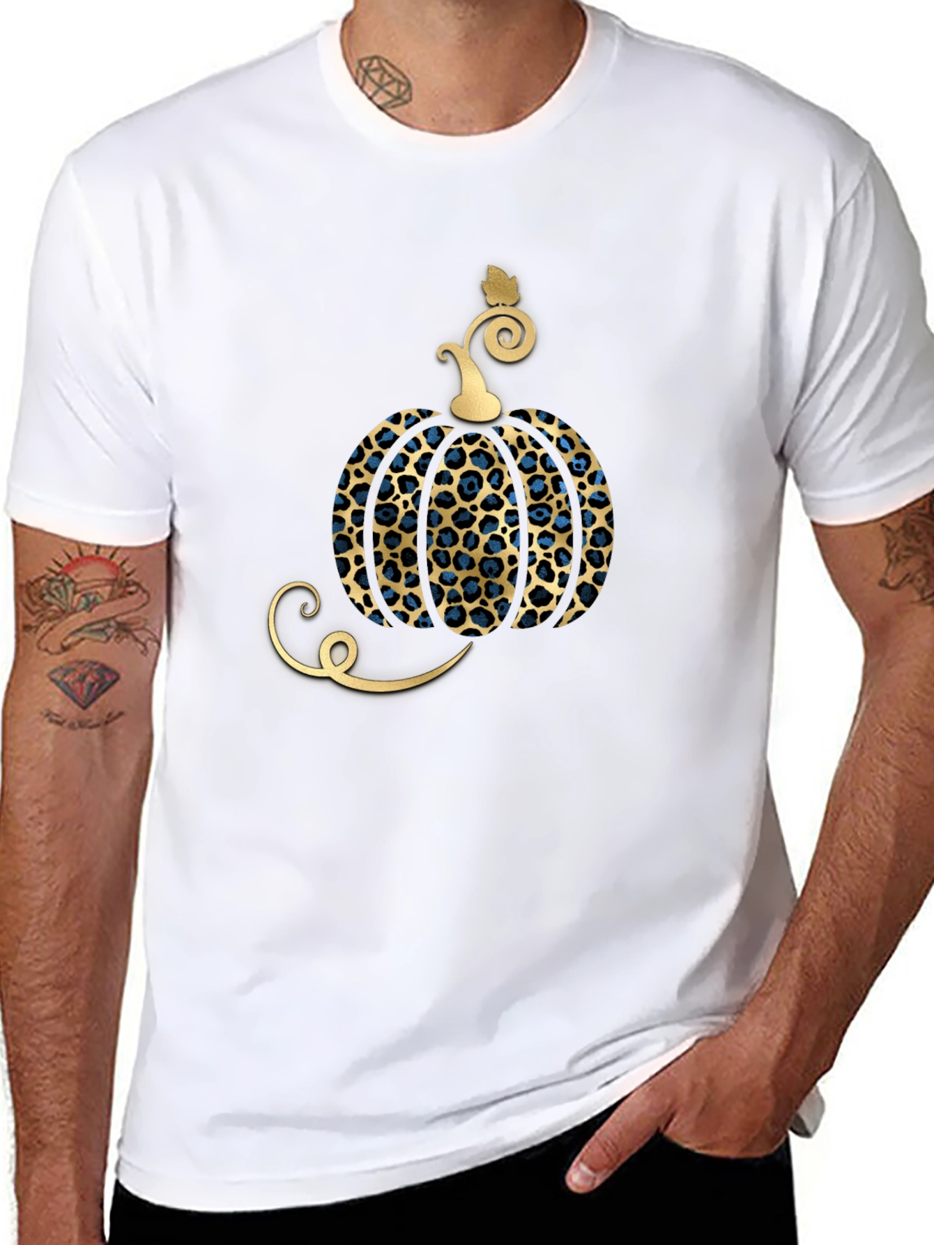 Leopard Pumpkin Print T-Shirt