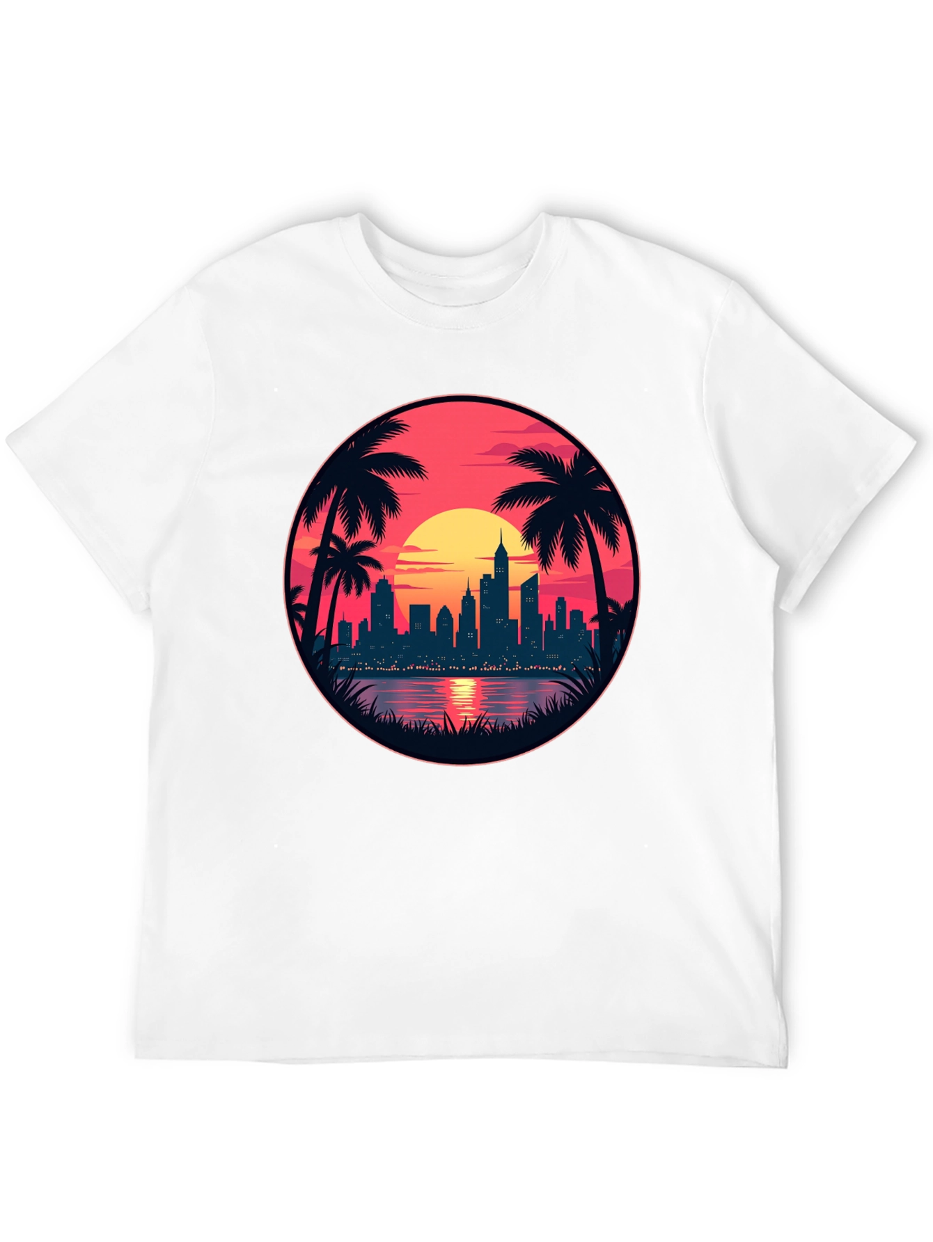 Sunset Cityscape Graphic Tee - Island Vibes