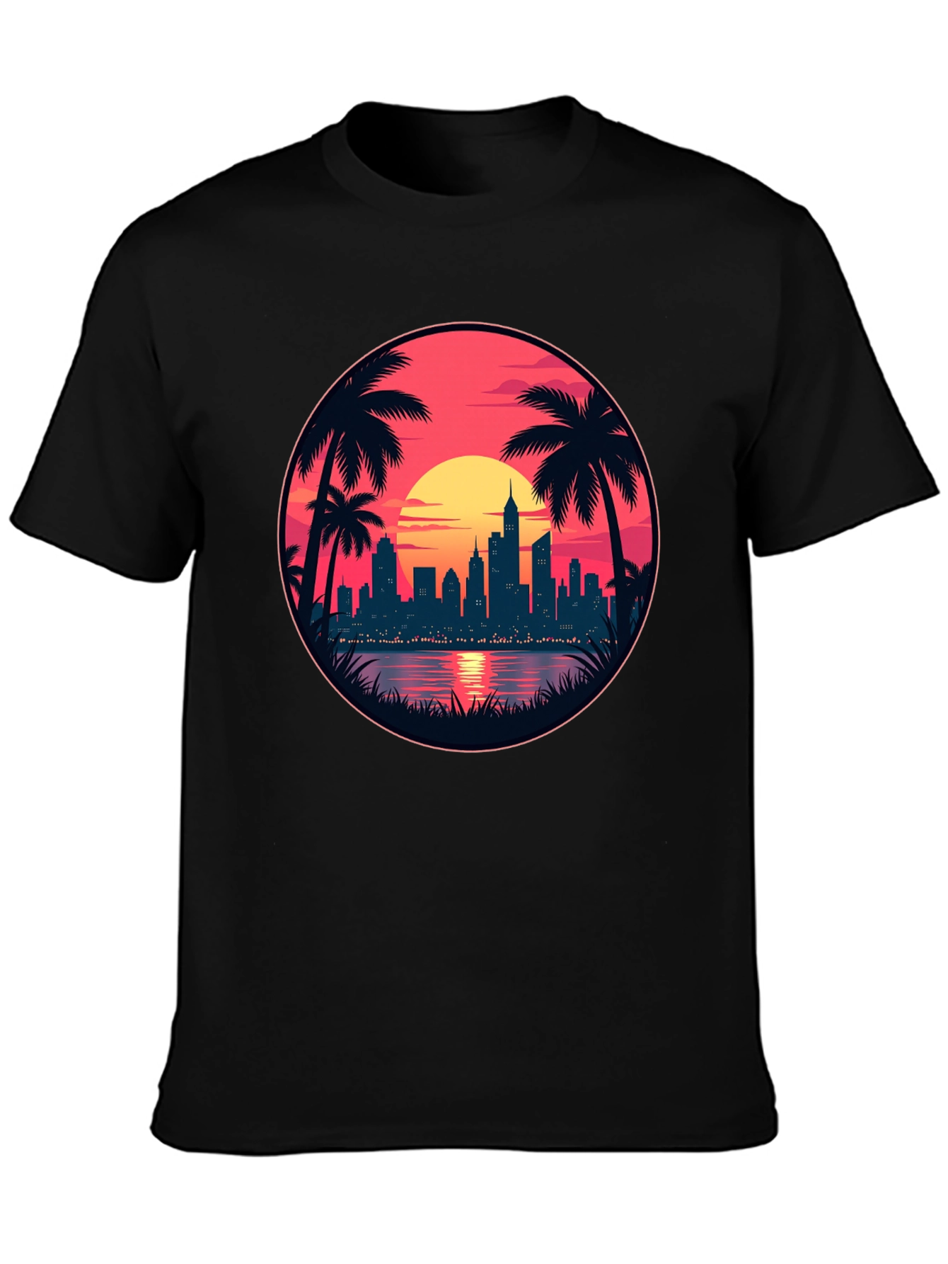 Sunset Cityscape Graphic Tee - Island Vibes