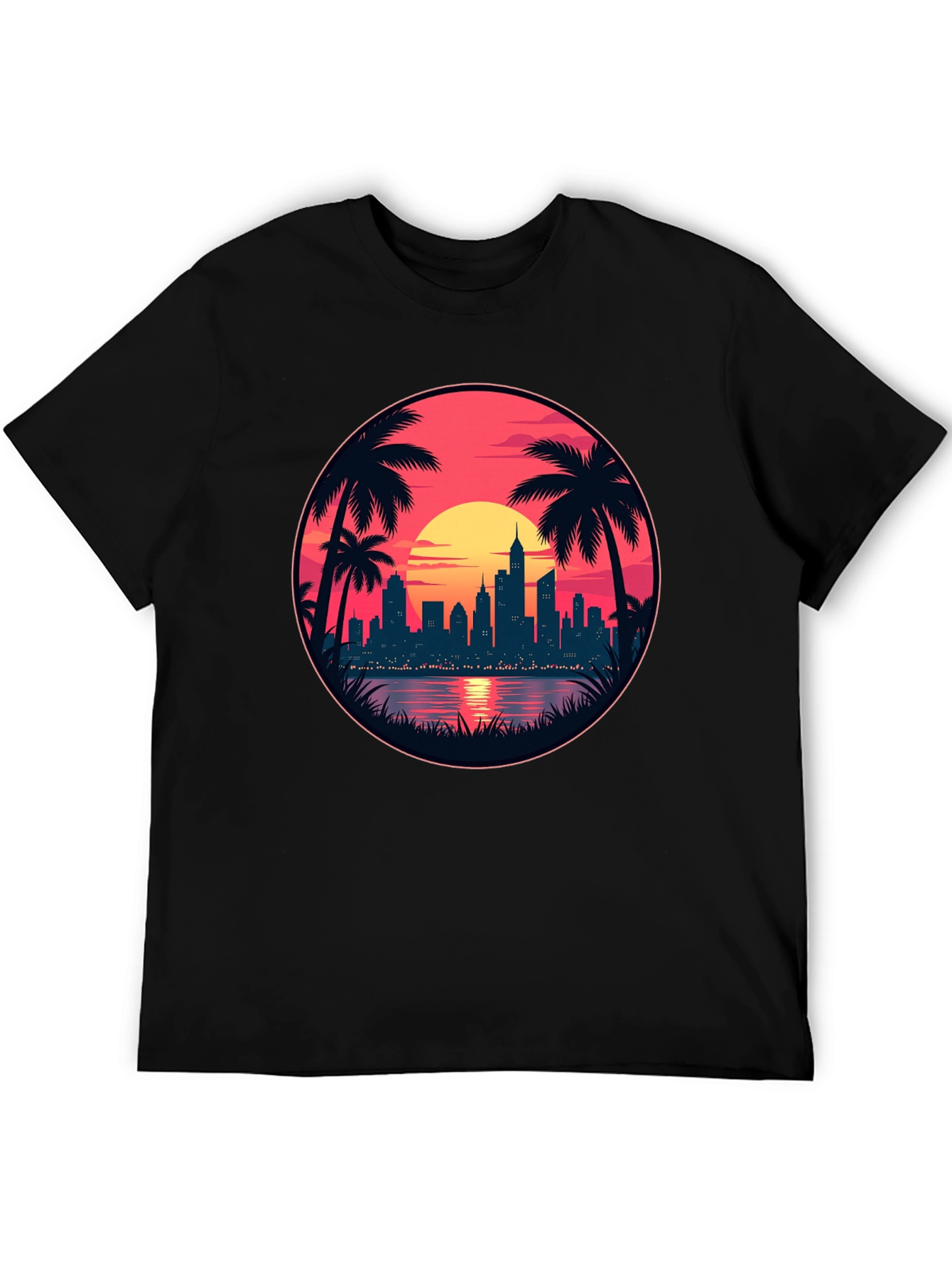 Sunset Cityscape Graphic Tee - Island Vibes