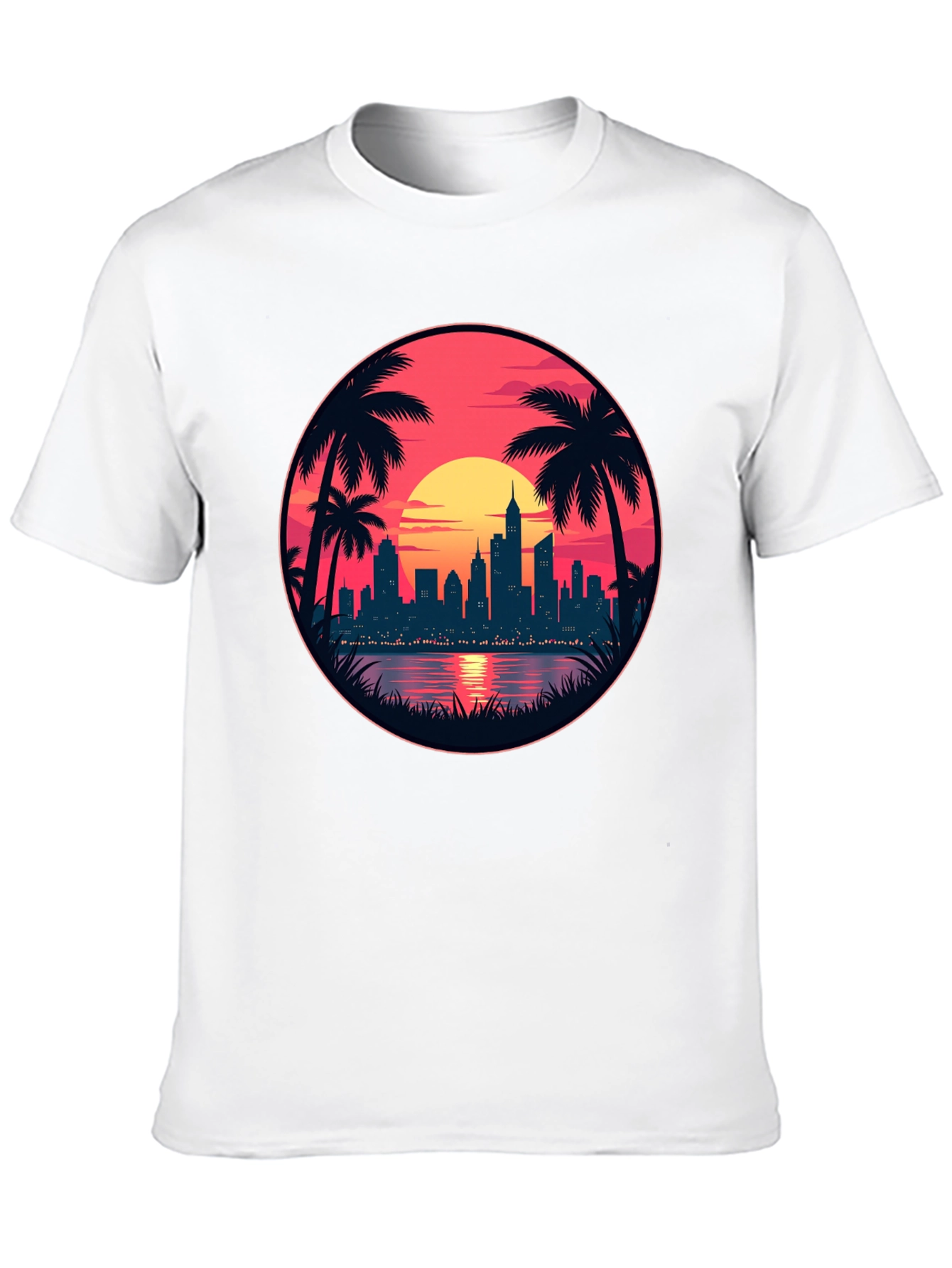 Sunset Cityscape Graphic Tee - Island Vibes