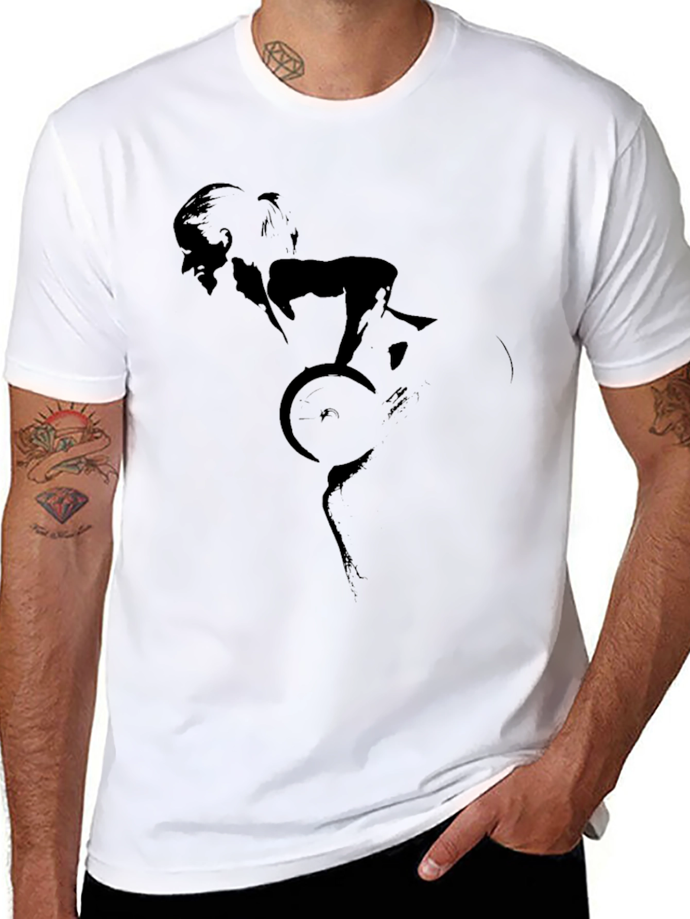 Black Cycling Silhouette T-Shirt