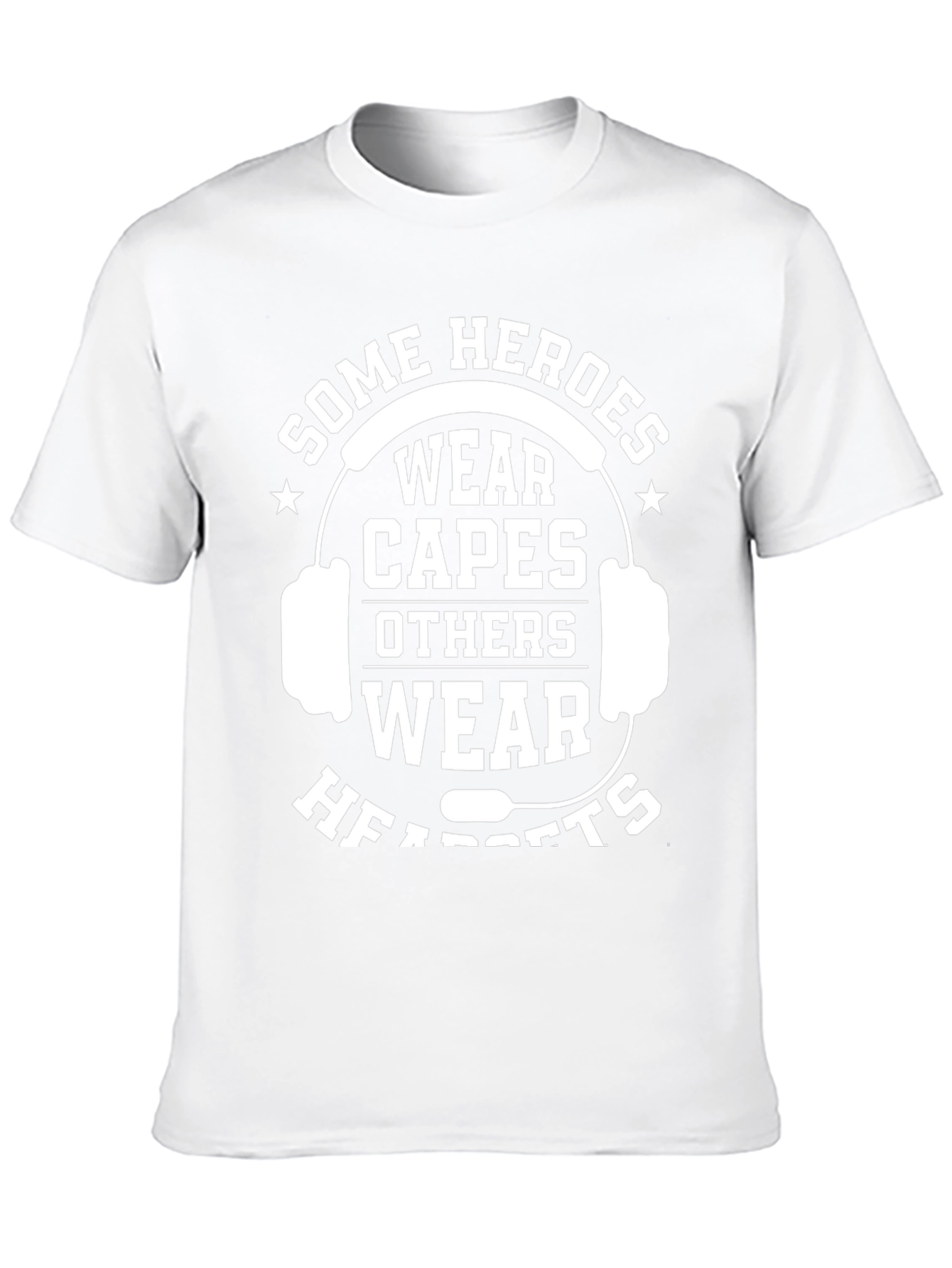 Heroes Wear Headsets Graphic Tee - Black Cotton T-Shirt