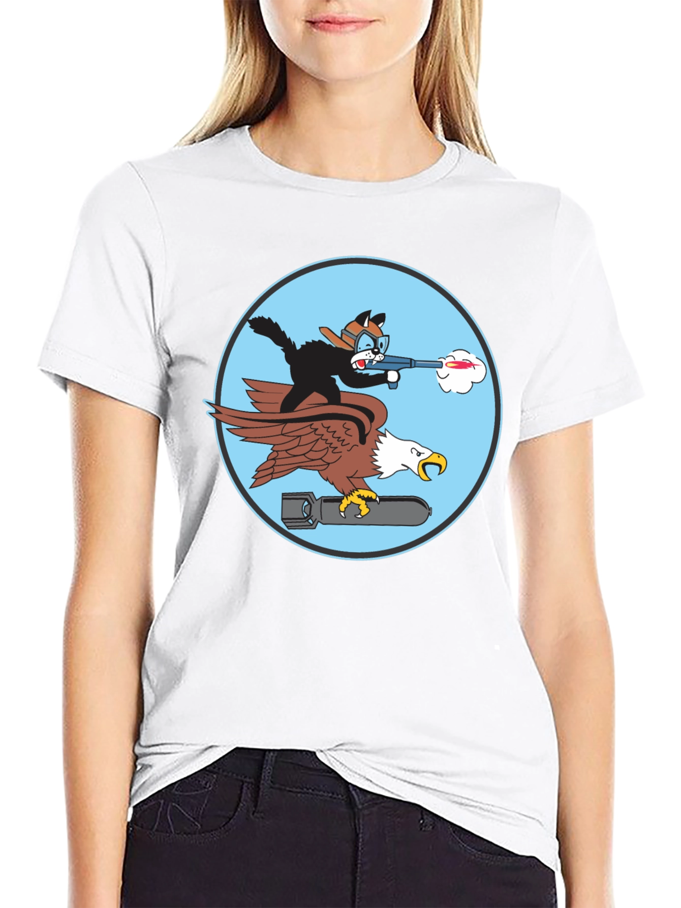 Cartoon Cat Bomber T-Shirt