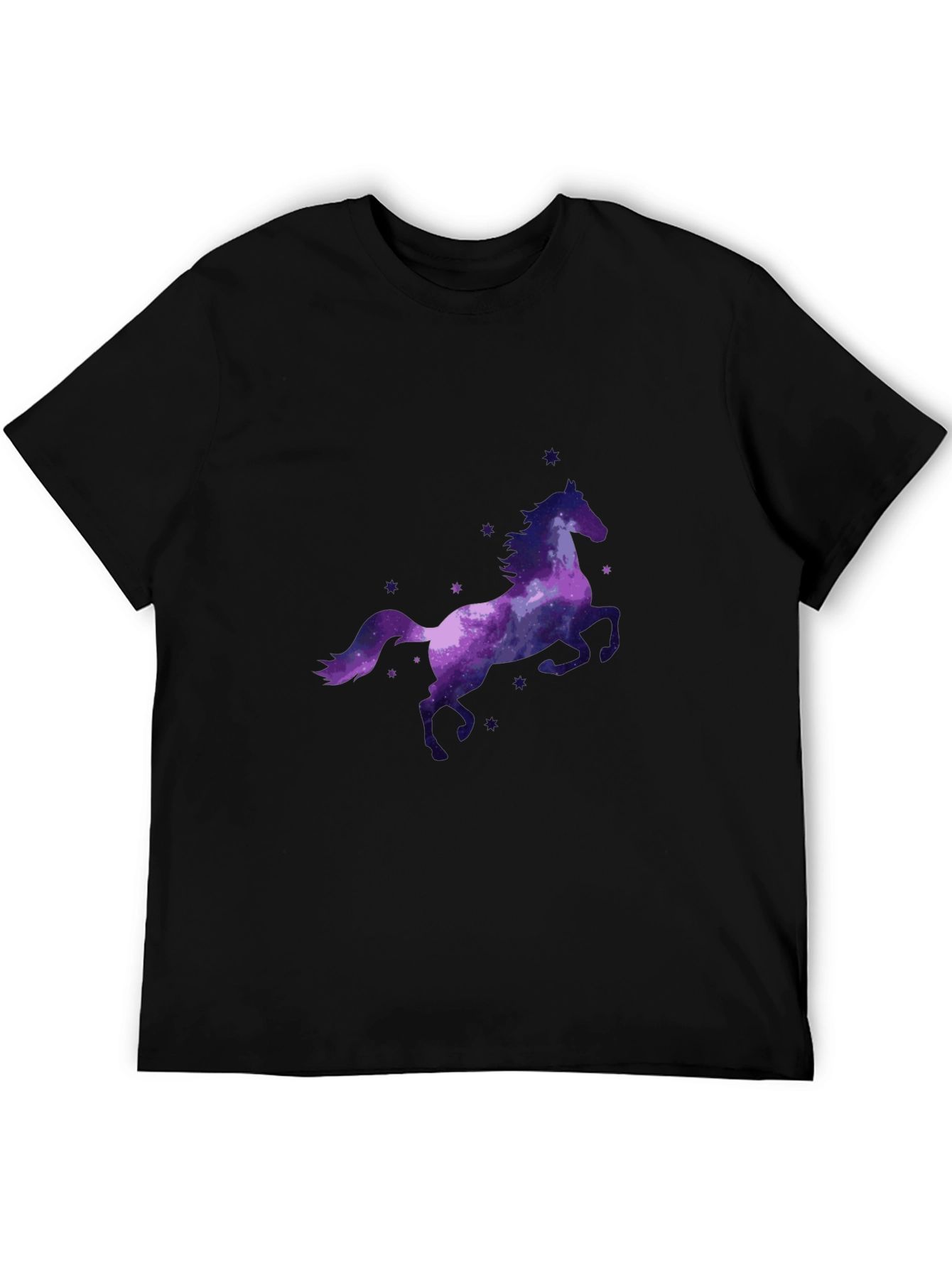 Galaxy Horse Graphic Tee - Stylish Black T-Shirt