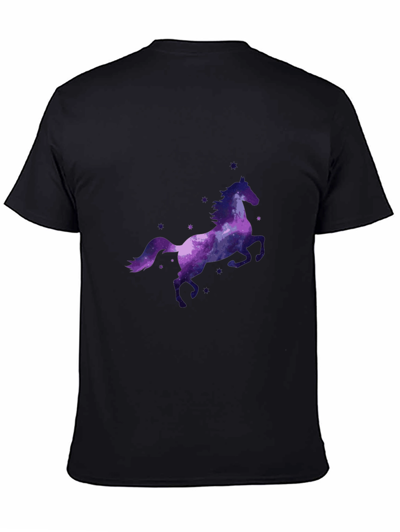 Galaxy Horse Graphic Tee - Stylish Black T-Shirt