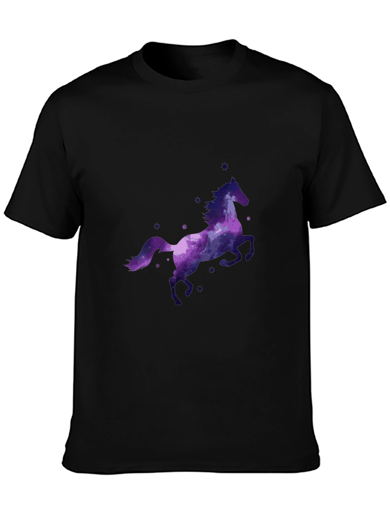 Galaxy Horse Graphic Tee - Stylish Black T-Shirt
