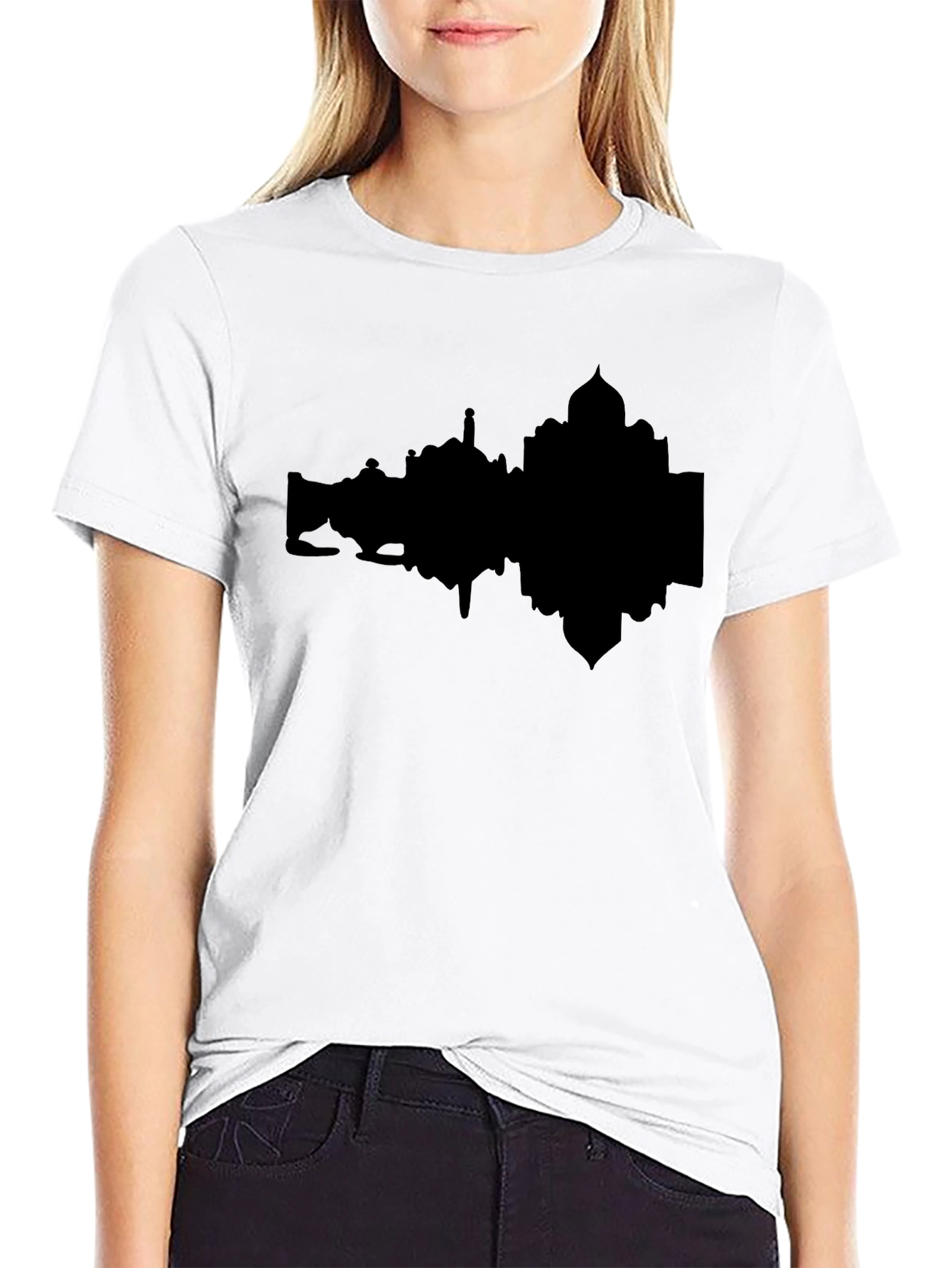 Taj Mahal Silhouette Graphic Tee - Black Cotton T-Shirt