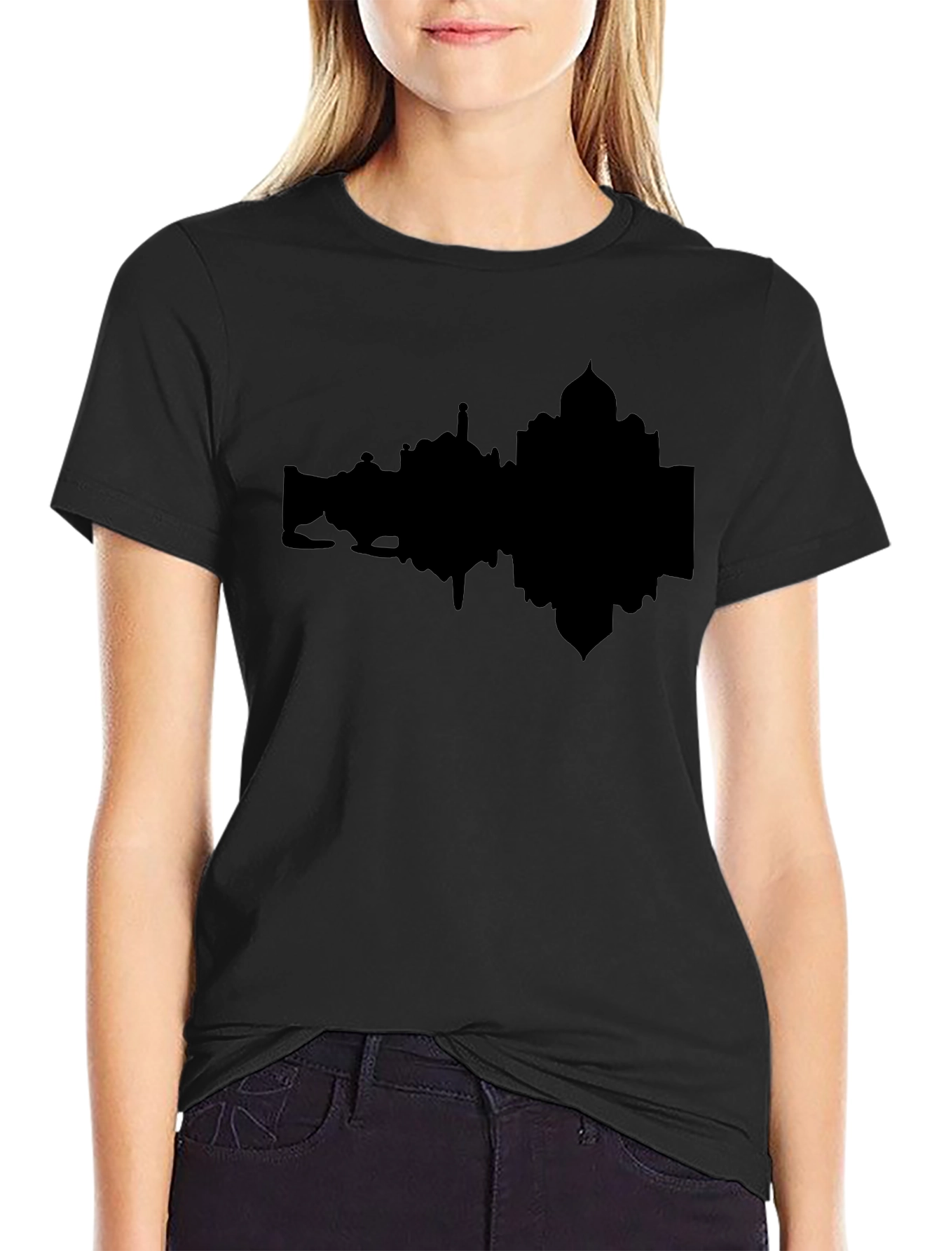 Taj Mahal Silhouette Graphic Tee - Black Cotton T-Shirt