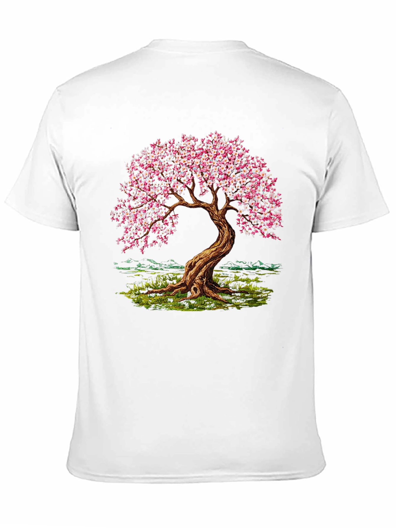 Cherry Blossom Tree Black T-Shirt