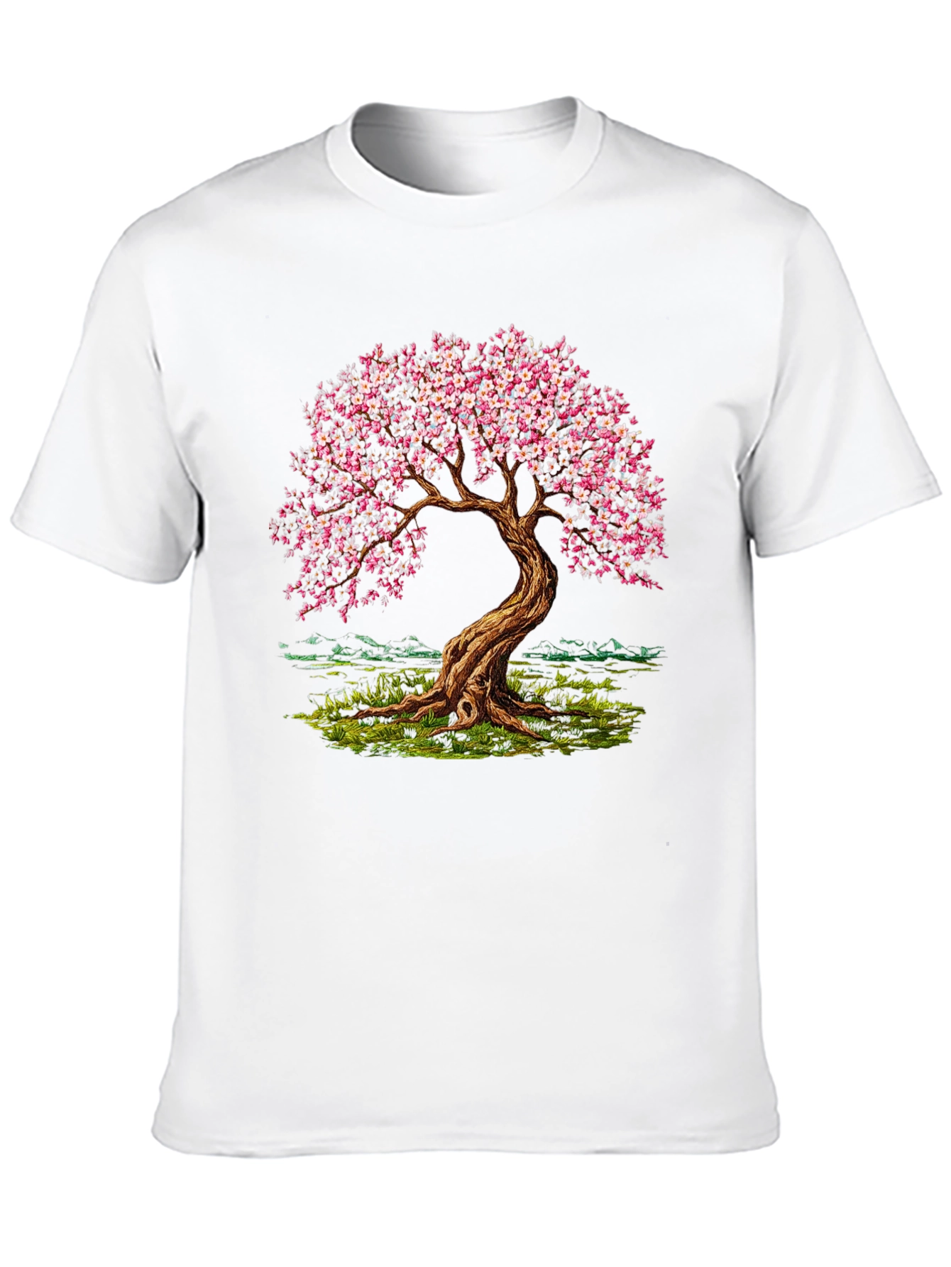 Cherry Blossom Tree Black T-Shirt