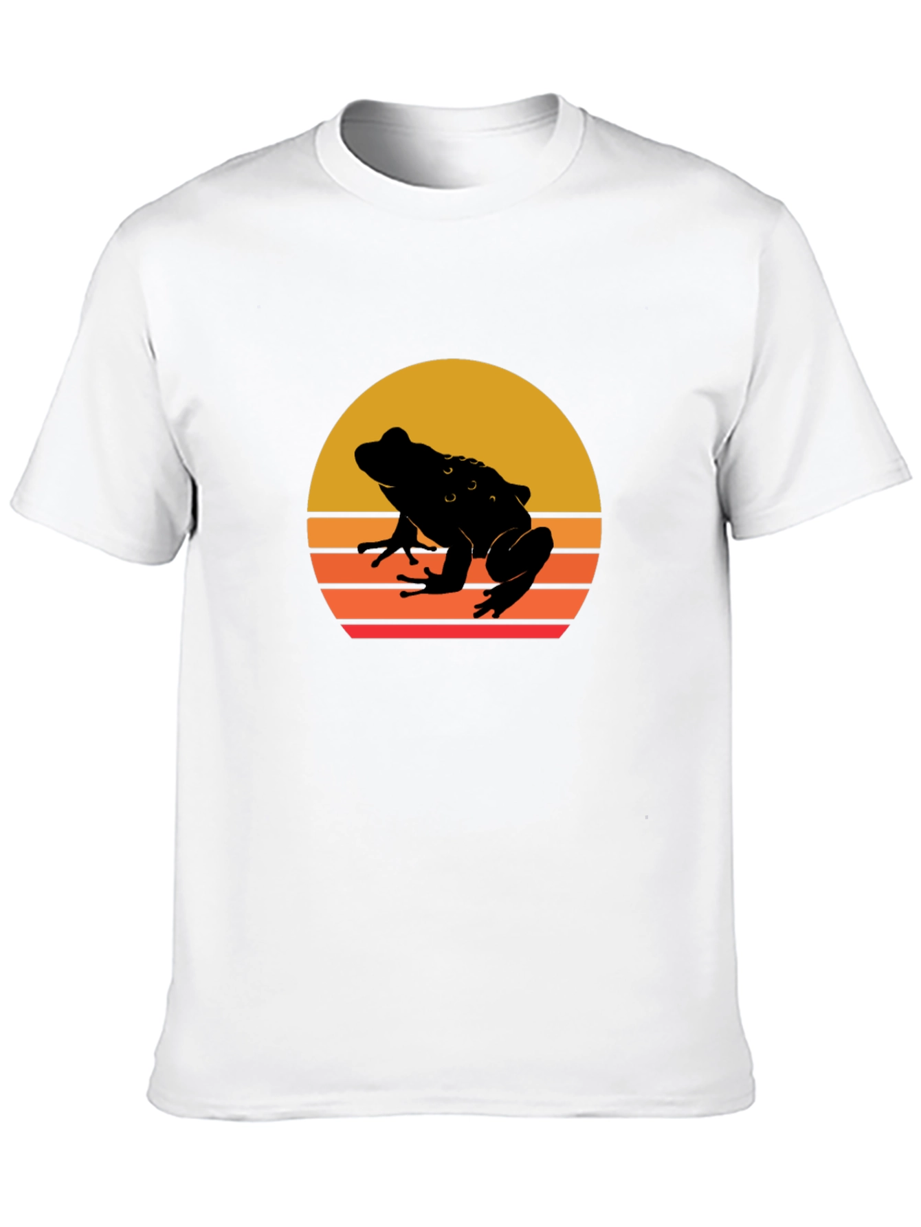 Retro Frog Sunset Black T-Shirt