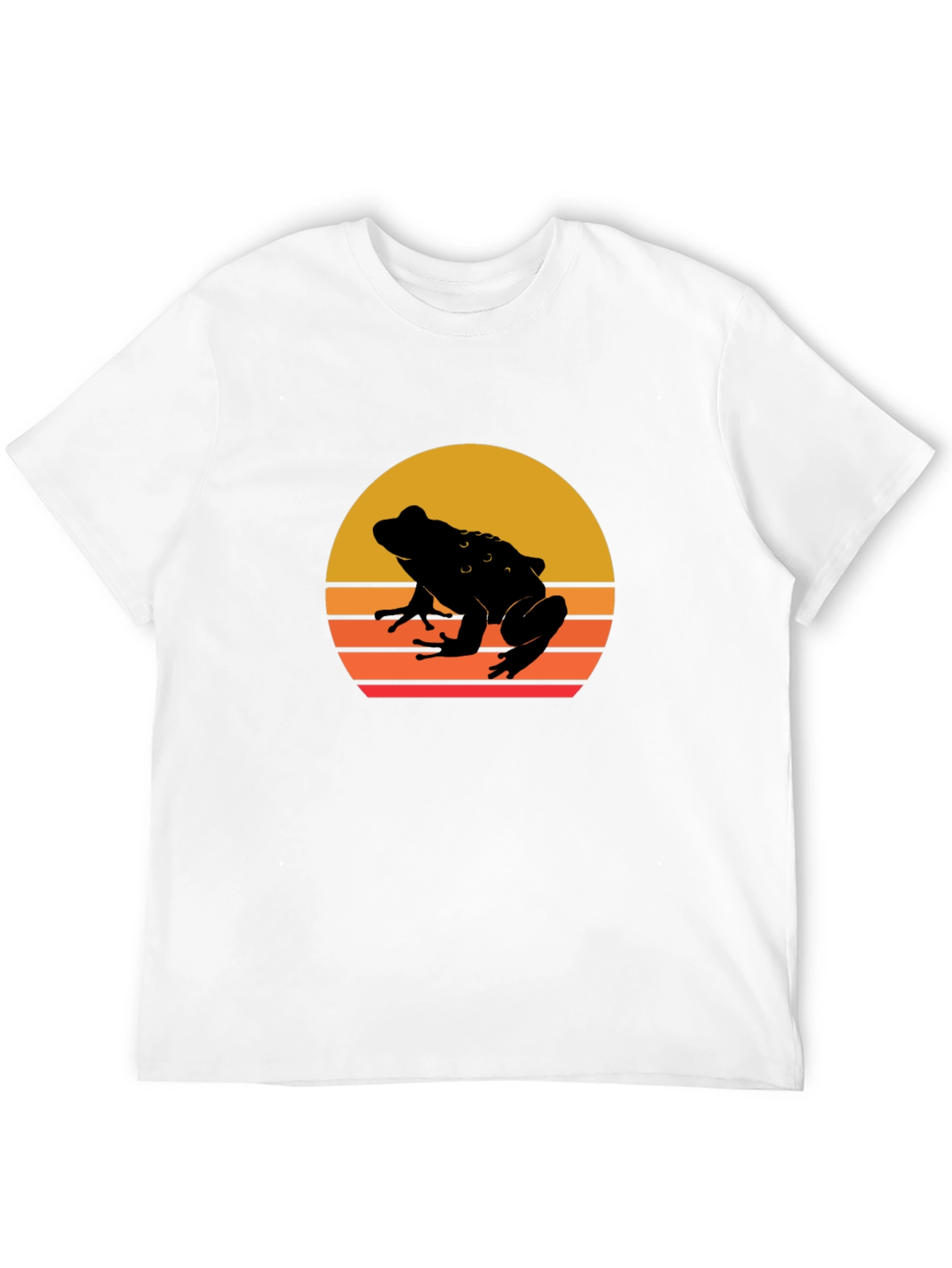 Retro Frog Sunset Black T-Shirt