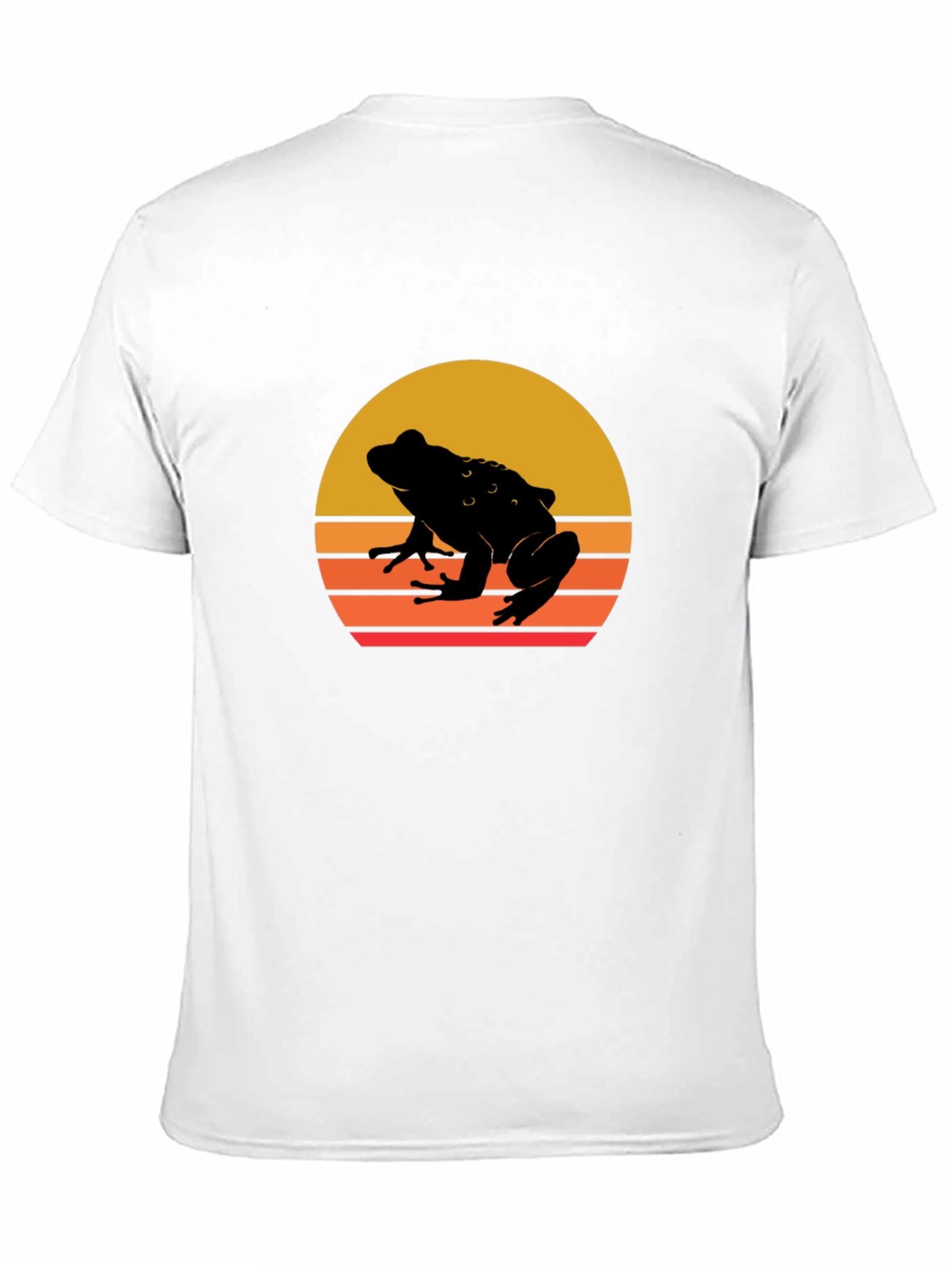 Retro Frog Sunset Black T-Shirt
