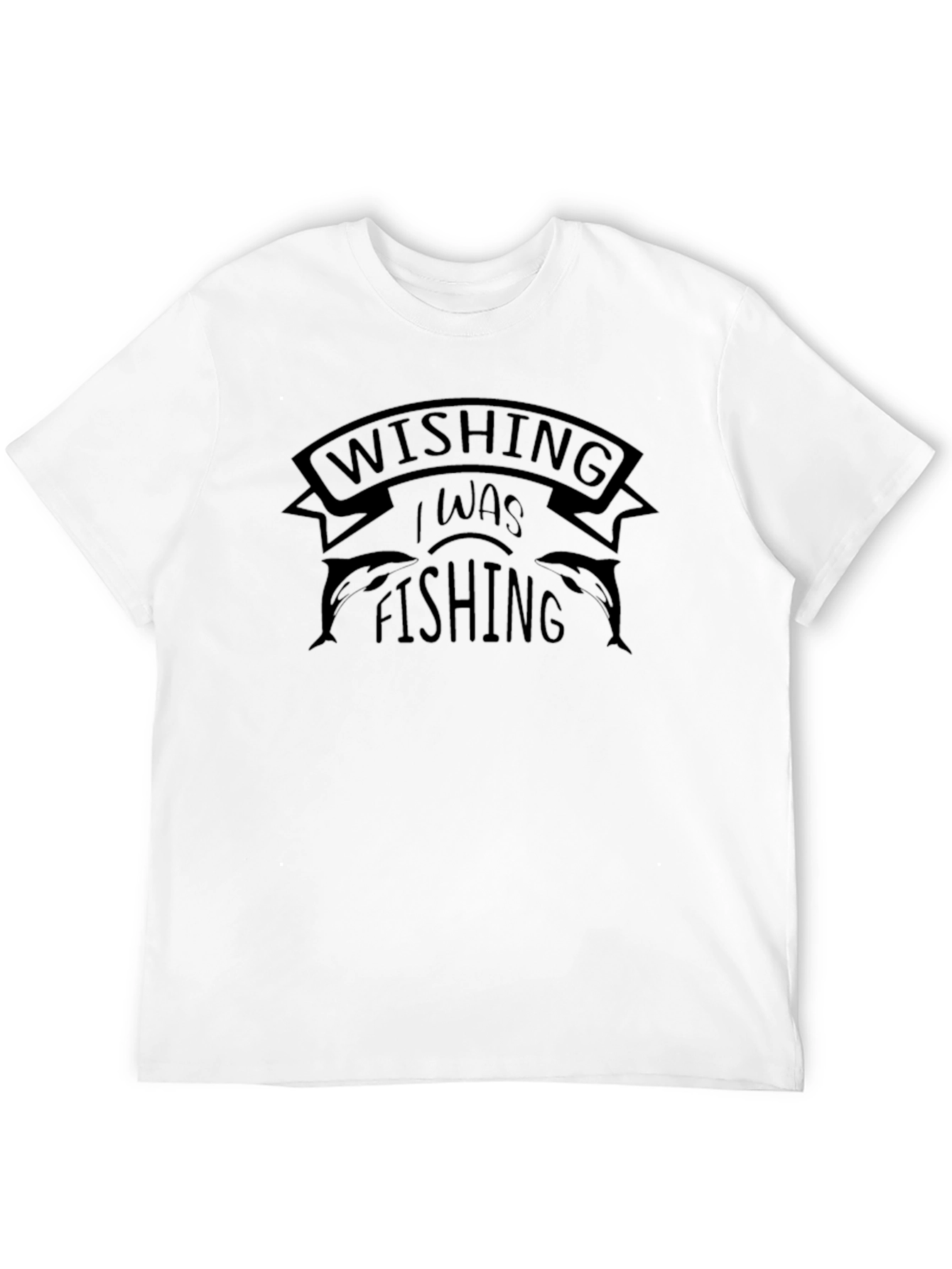 Wishing I Was Fishing T-Shirt - Black