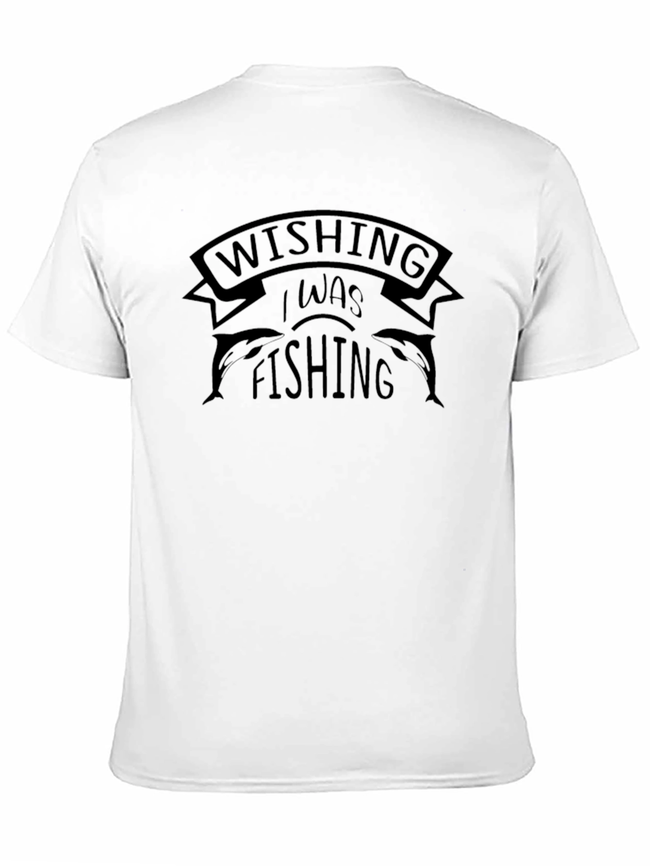 Wishing I Was Fishing T-Shirt - Black
