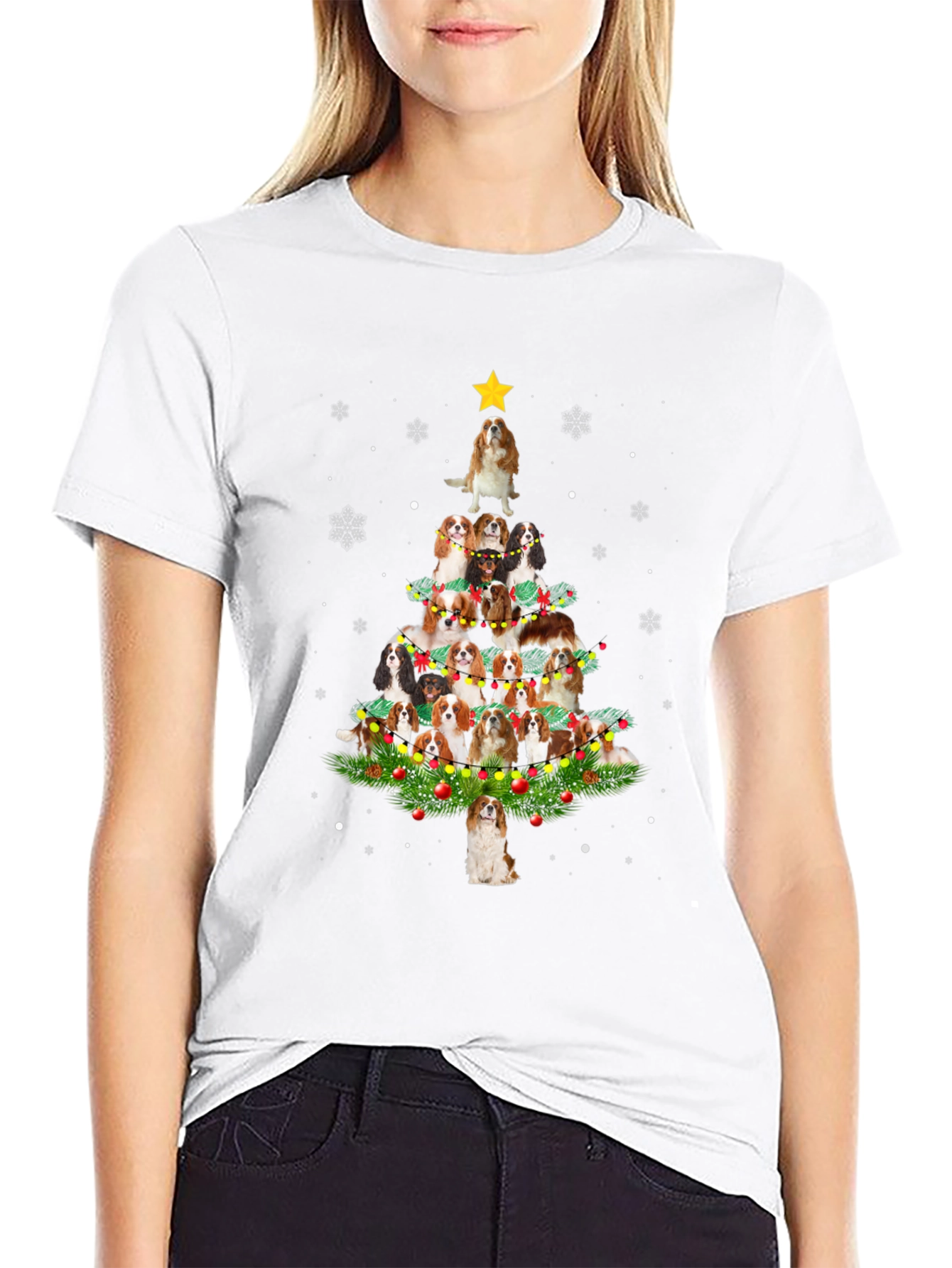 Cavalier Spaniel Christmas Tree T-Shirt