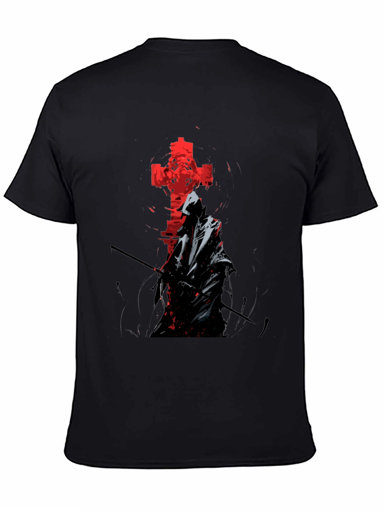 Grim Reaper Cross Graphic Tee - Edgy Style