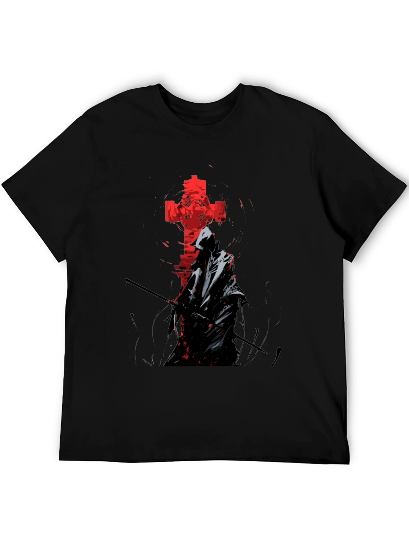 Grim Reaper Cross Graphic Tee - Edgy Style