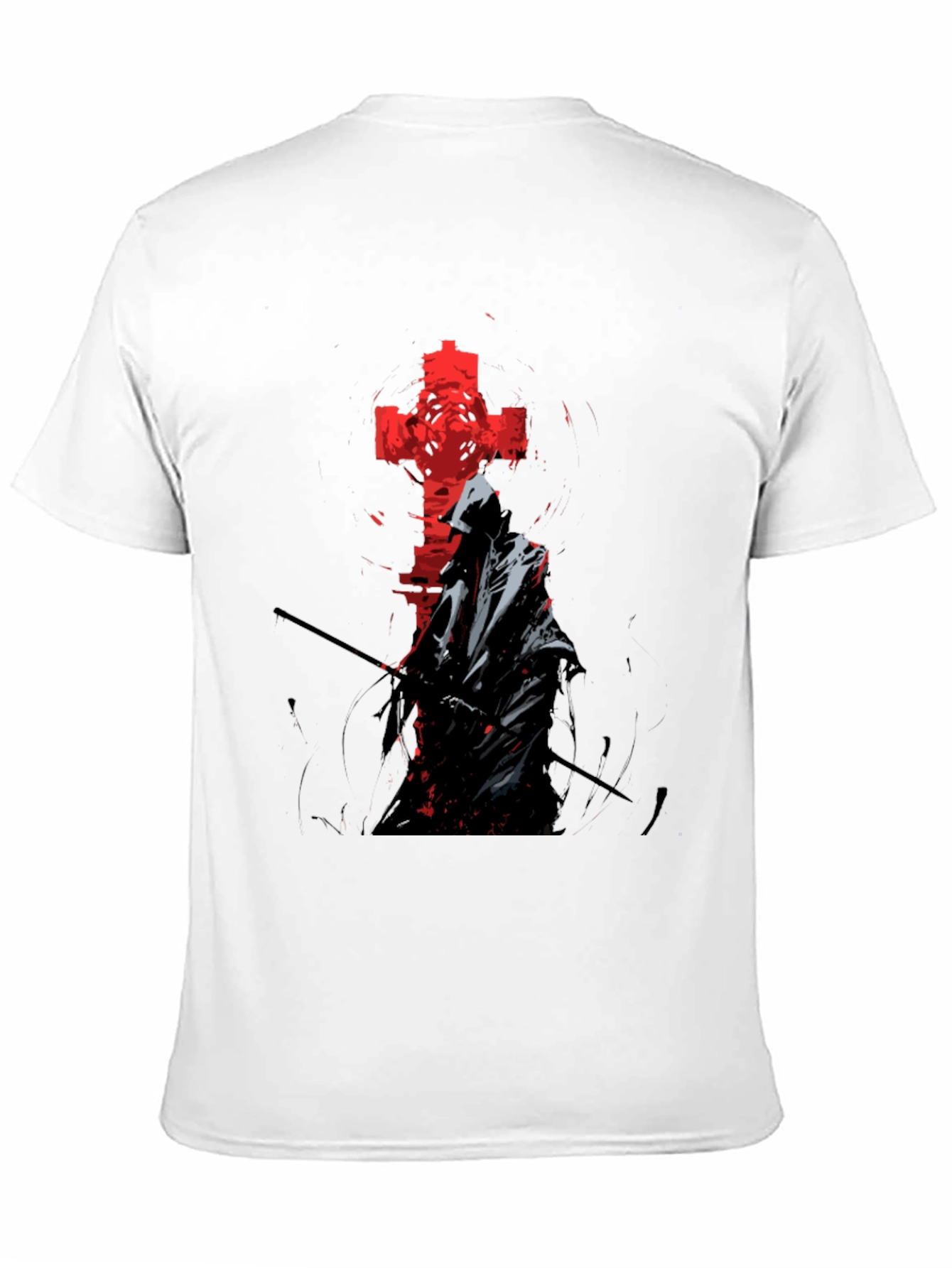 Grim Reaper Cross Graphic Tee - Edgy Style
