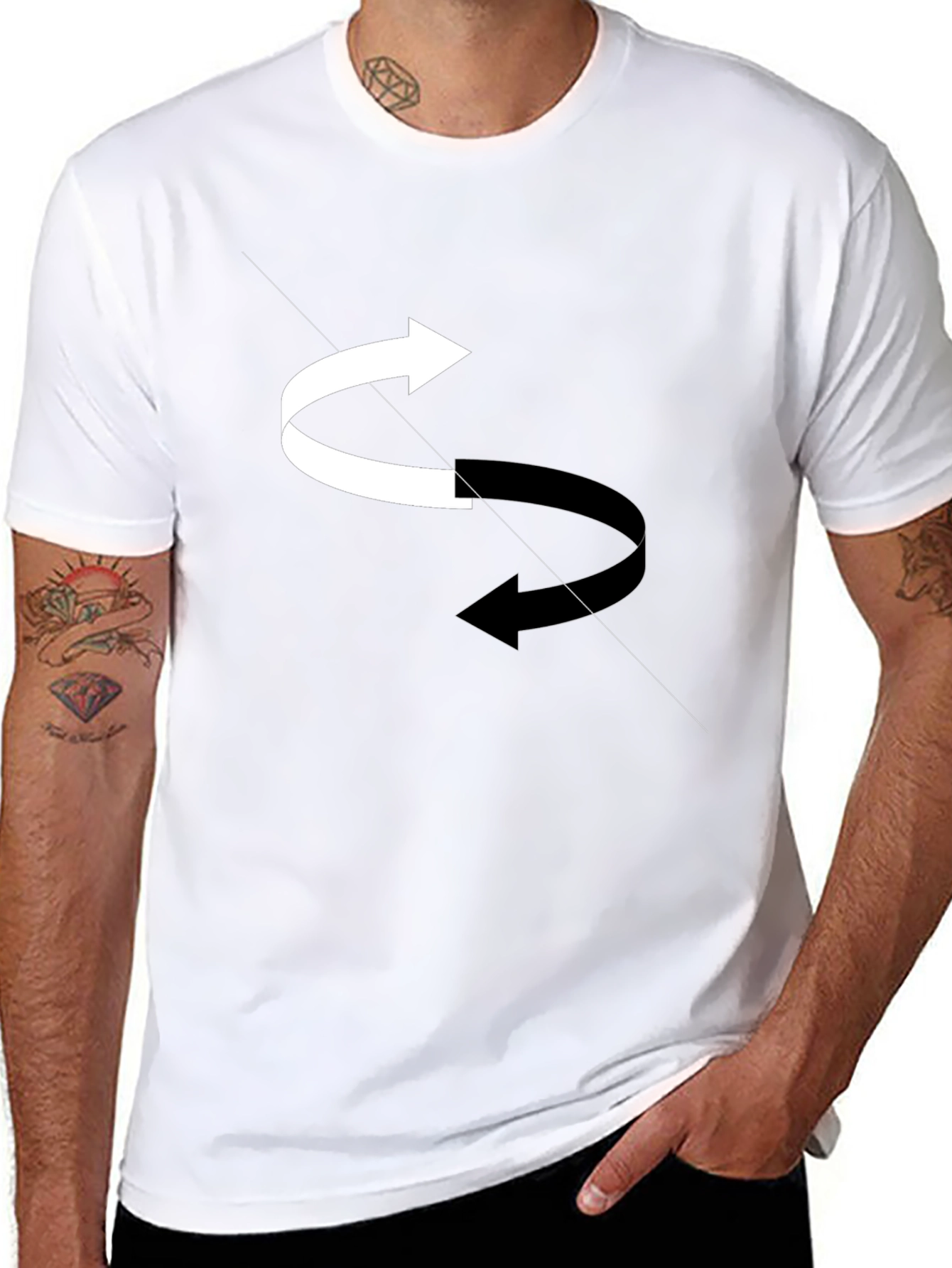 Rotating Arrows Graphic Tee - Black