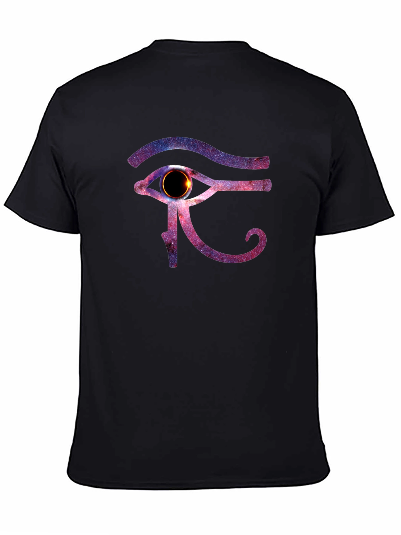 Eye of Ra Galaxy Print Black T-Shirt