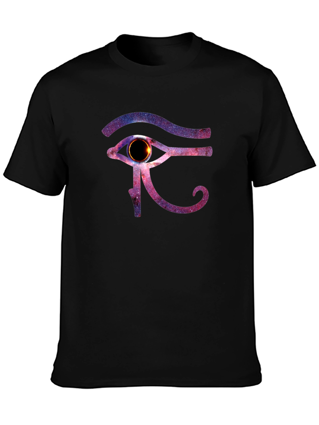 Eye of Ra Galaxy Print Black T-Shirt