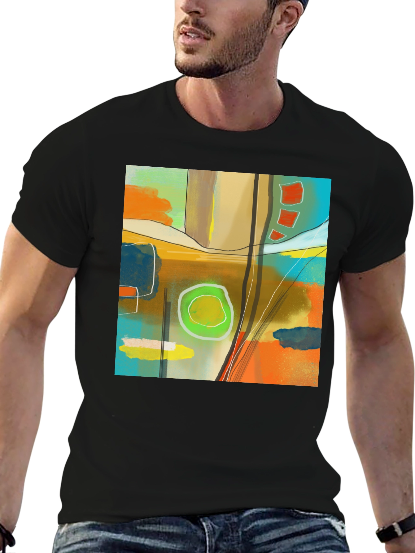 Abstract Art Graphic Tee - Modern Style