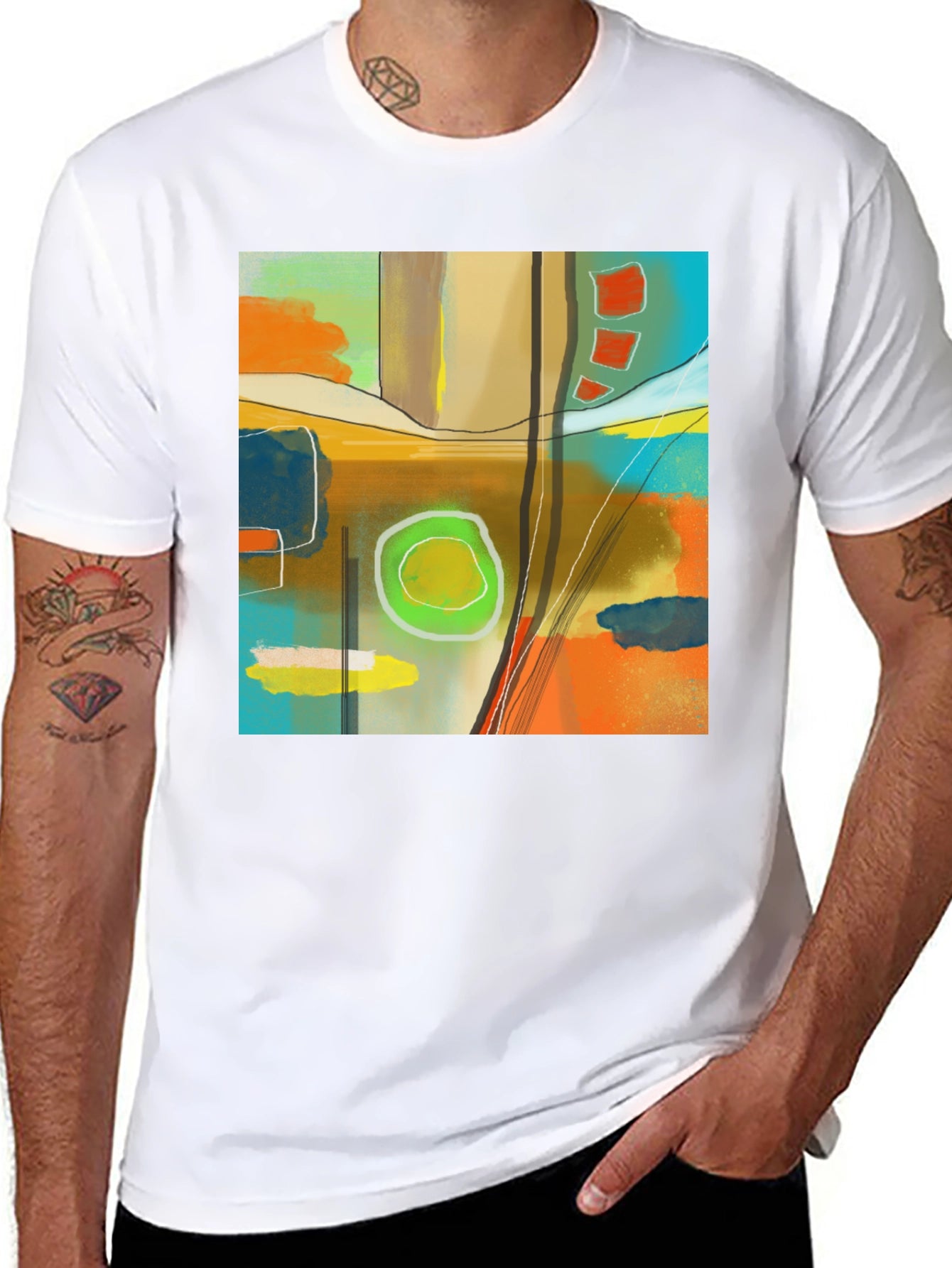 Abstract Art Graphic Tee - Modern Style