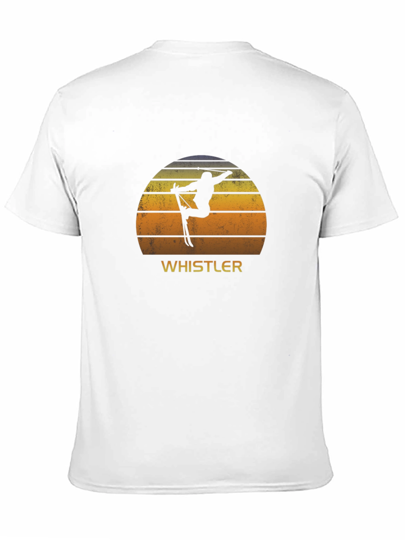 Whistler Ski T-Shirt - Retro Sunset Silhouette