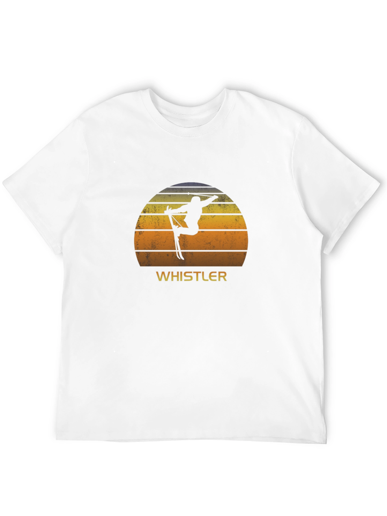 Whistler Ski T-Shirt - Retro Sunset Silhouette