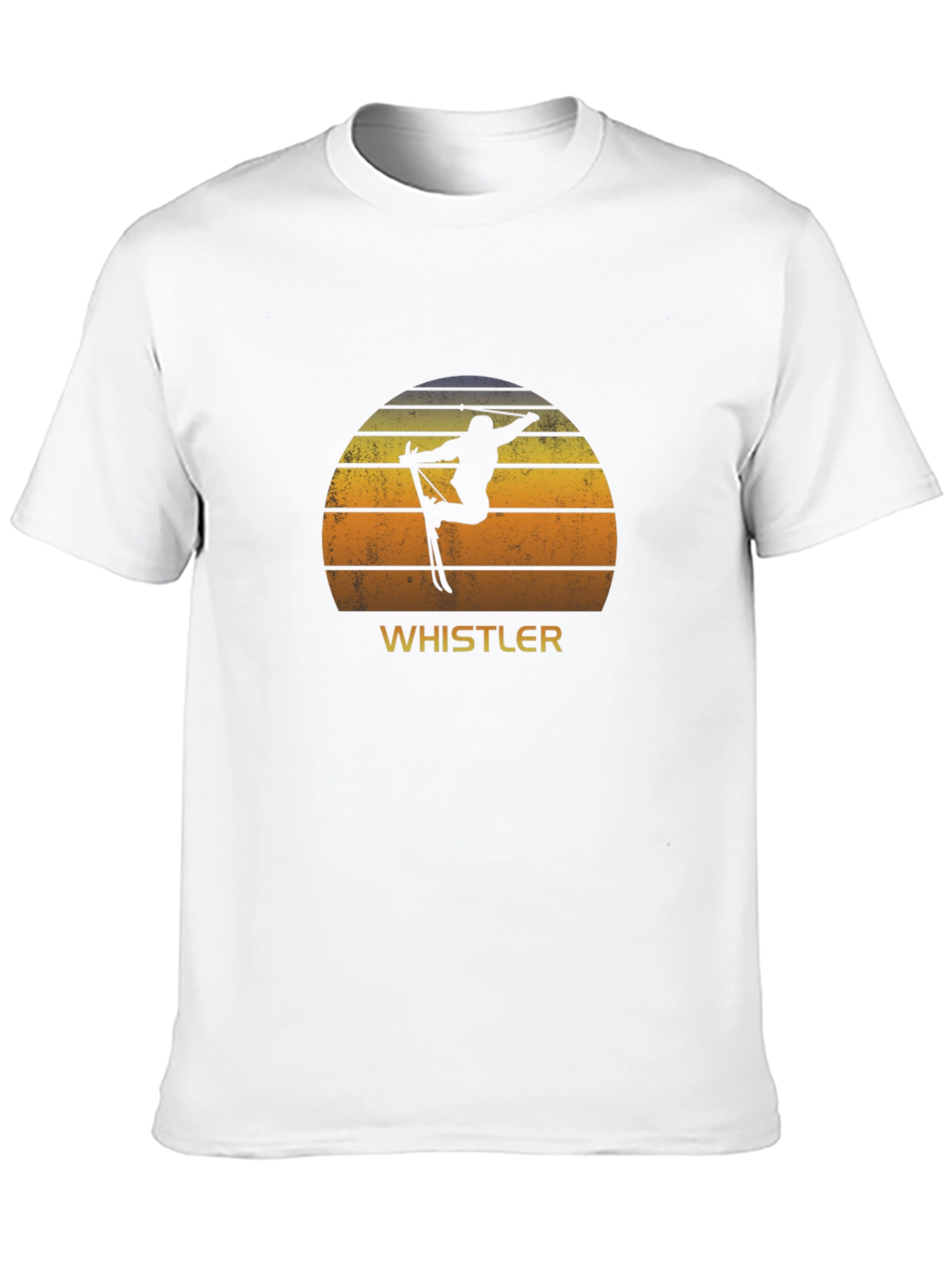 Whistler Ski T-Shirt - Retro Sunset Silhouette