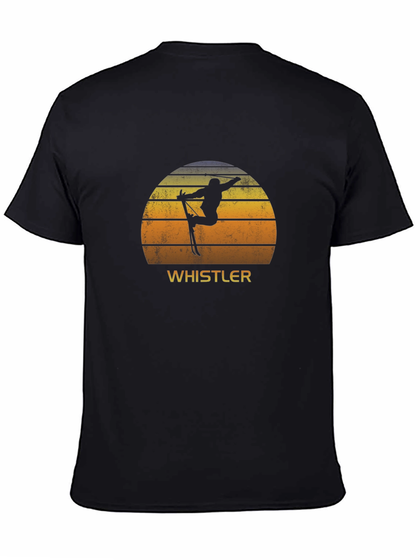 Whistler Ski T-Shirt - Retro Sunset Silhouette