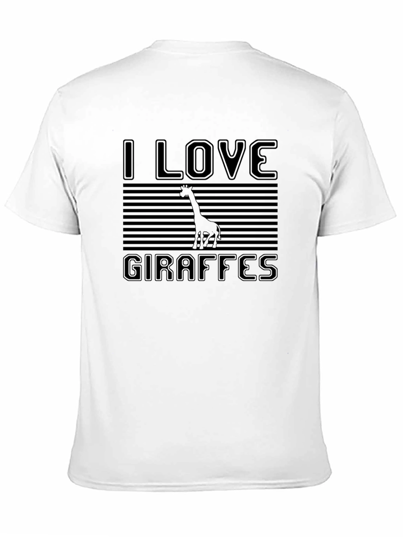 I Love Giraffes Black T-Shirt