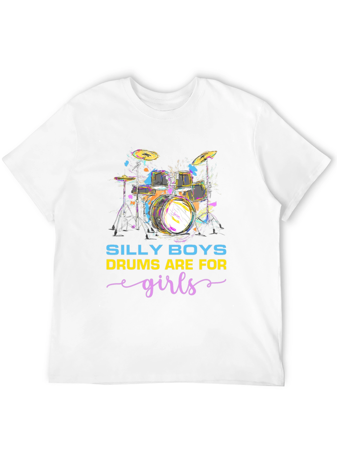 Silly Boys Drums Are For Girls Black T-Shirt