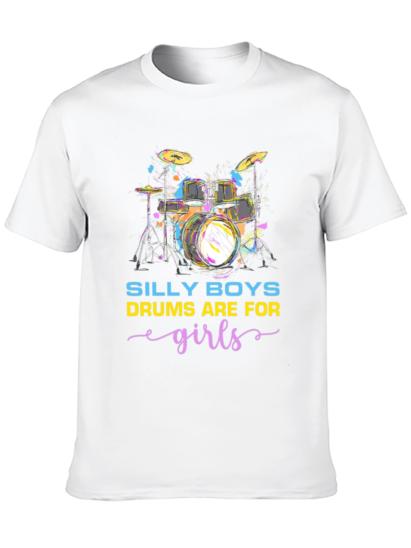 Silly Boys Drums Are For Girls Black T-Shirt