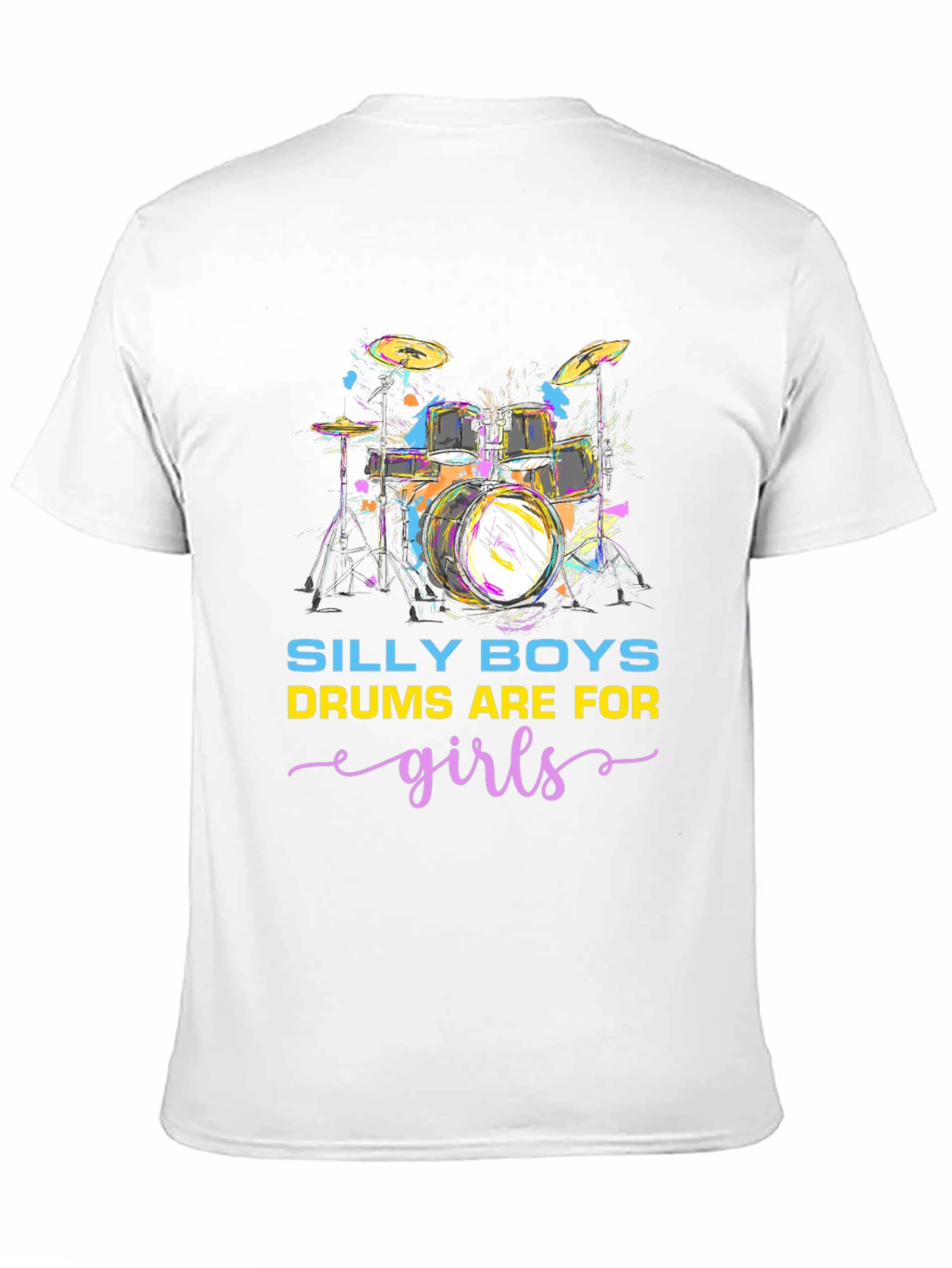 Silly Boys Drums Are For Girls Black T-Shirt