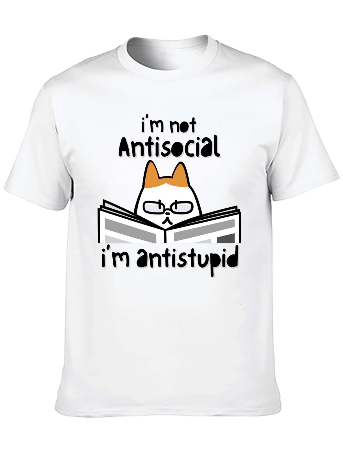 Antisocial Cat Reader Graphic Tee