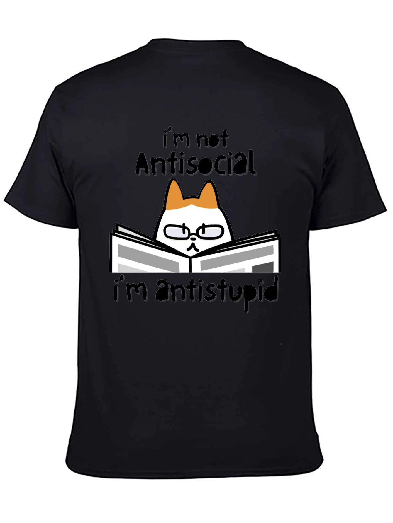 Antisocial Cat Reader Graphic Tee