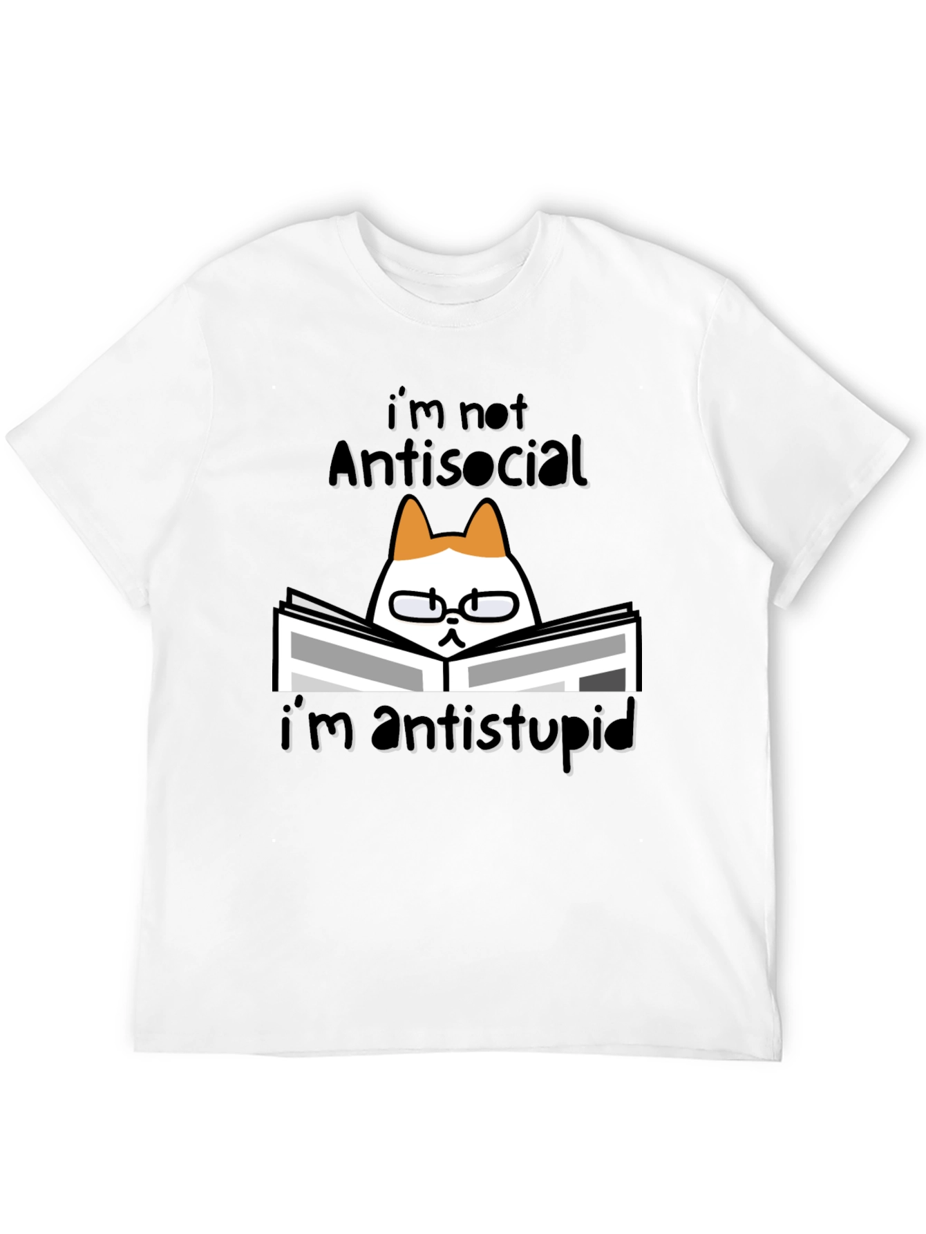 Antisocial Cat Reader Graphic Tee