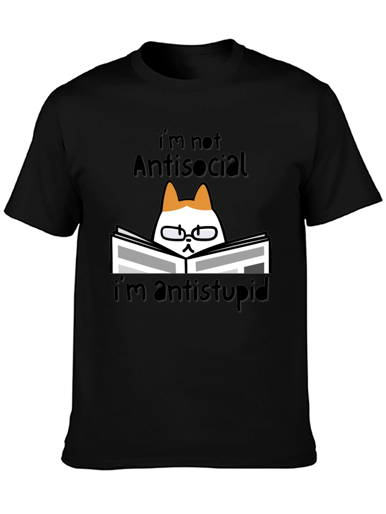 Antisocial Cat Reader Graphic Tee