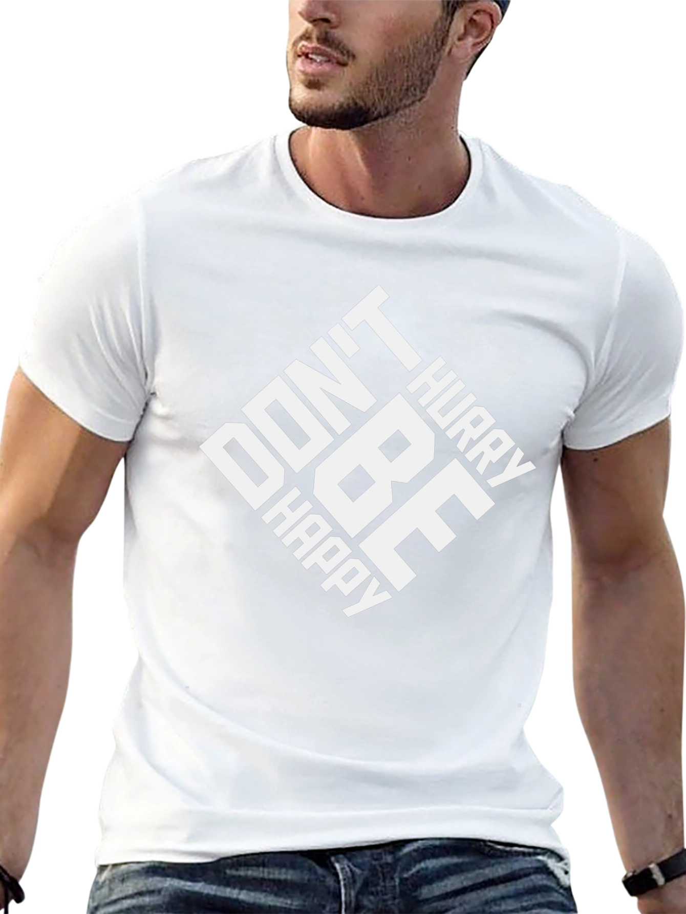 Dont Hurry Be Happy Black Graphic Tee