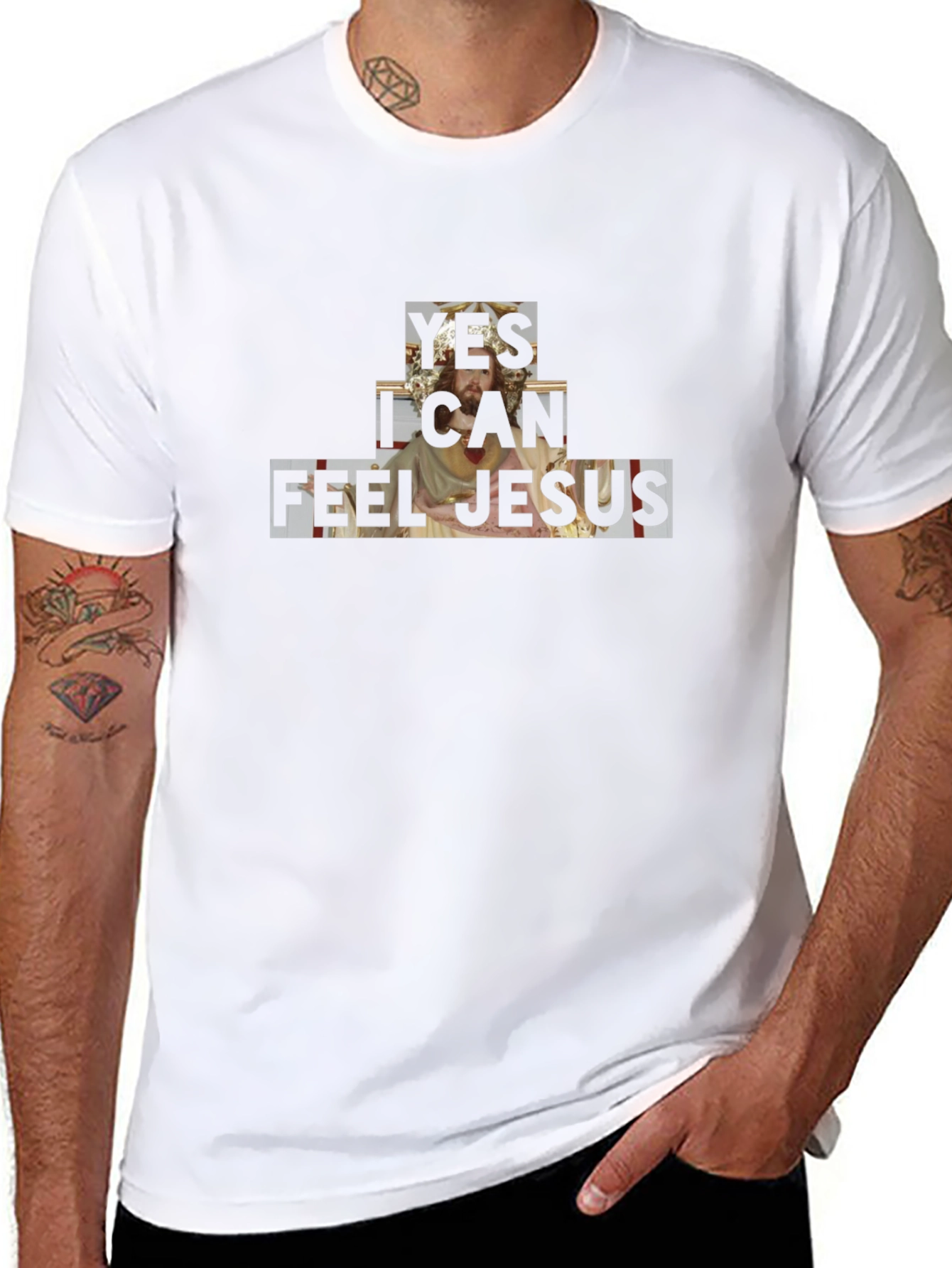 Yes I Can Feel Jesus Graphic Tee - Black