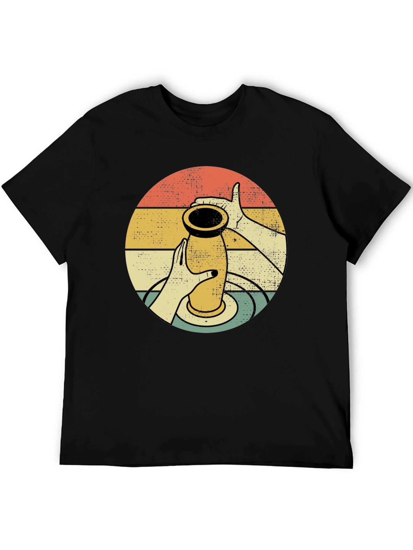 Pottery Design T-Shirt - Retro Circle Graphic Tee