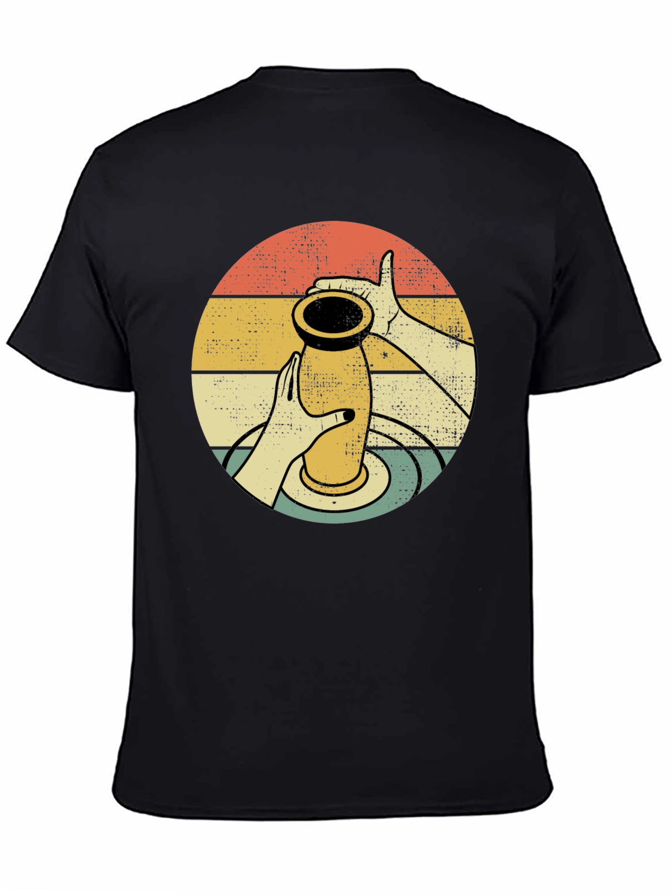Pottery Design T-Shirt - Retro Circle Graphic Tee