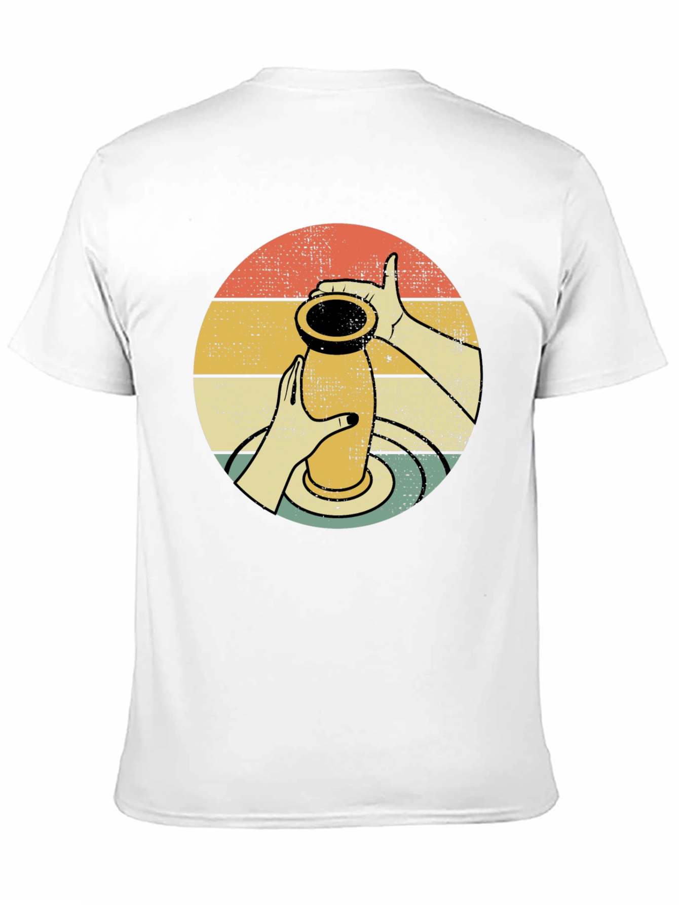 Pottery Design T-Shirt - Retro Circle Graphic Tee