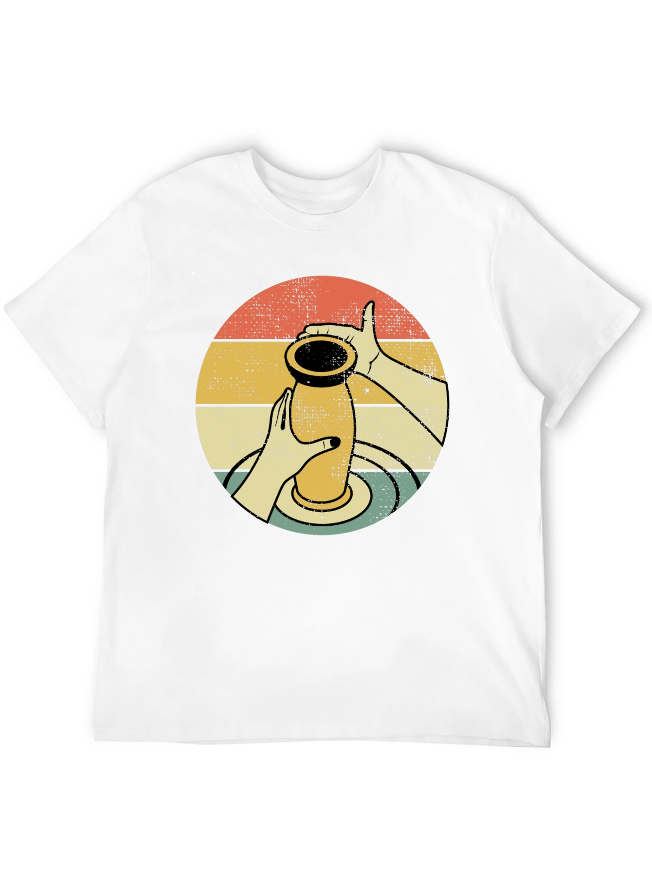 Pottery Design T-Shirt - Retro Circle Graphic Tee