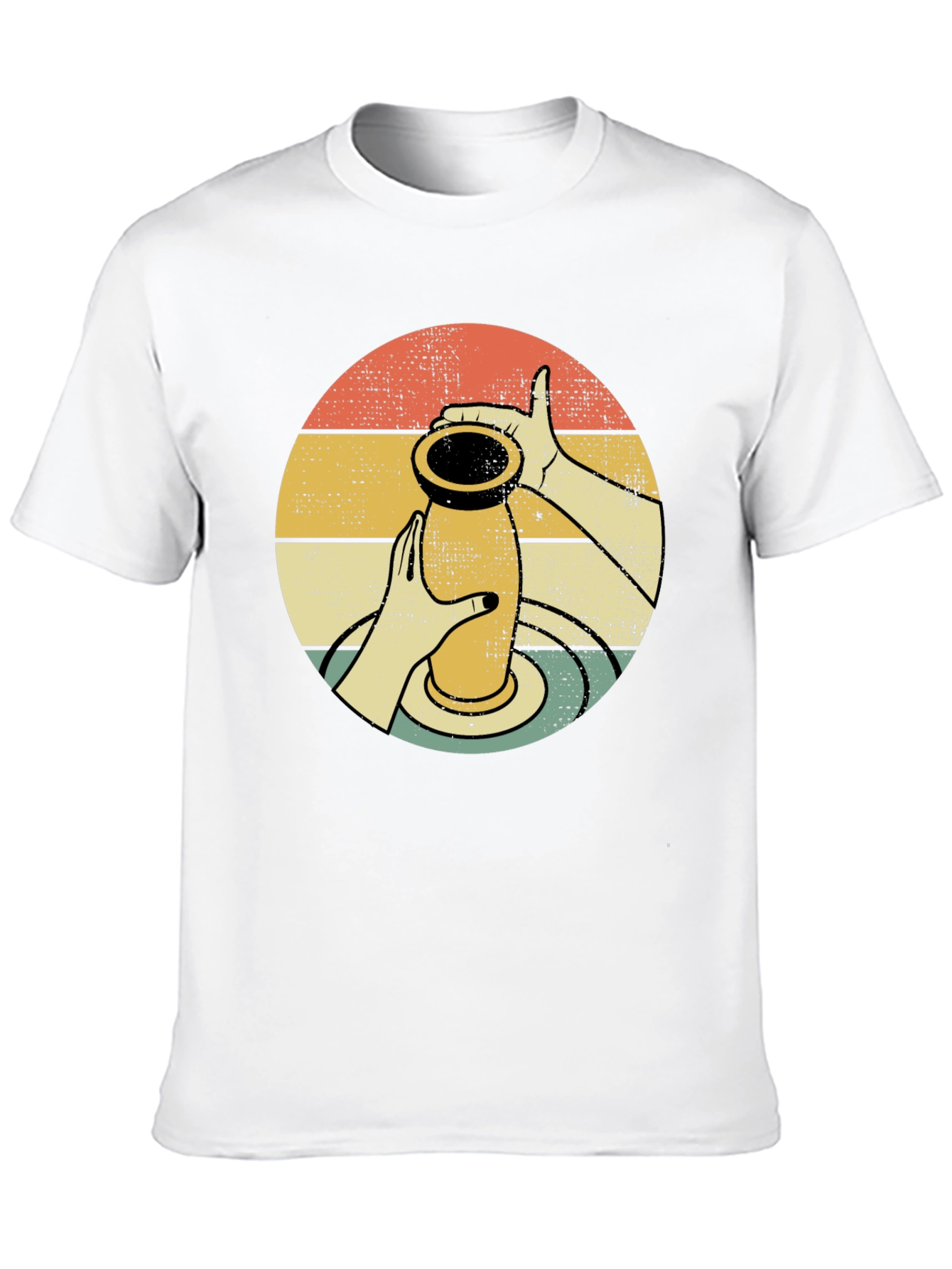 Pottery Design T-Shirt - Retro Circle Graphic Tee